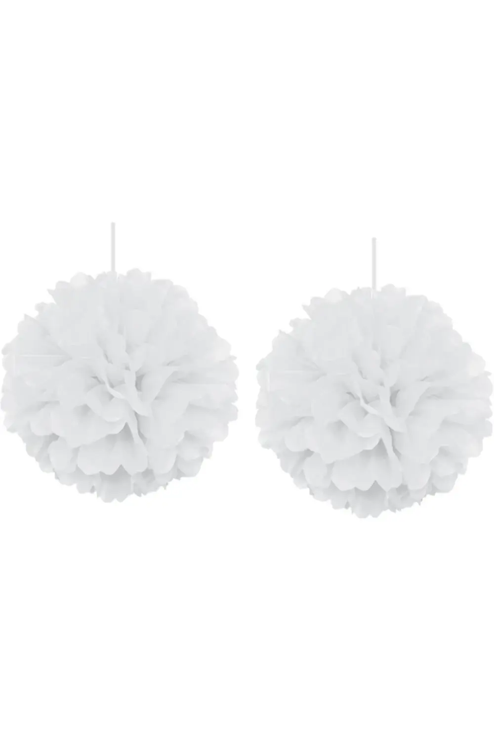 2'li Beyaz Pompom Dekor Süs 30cm