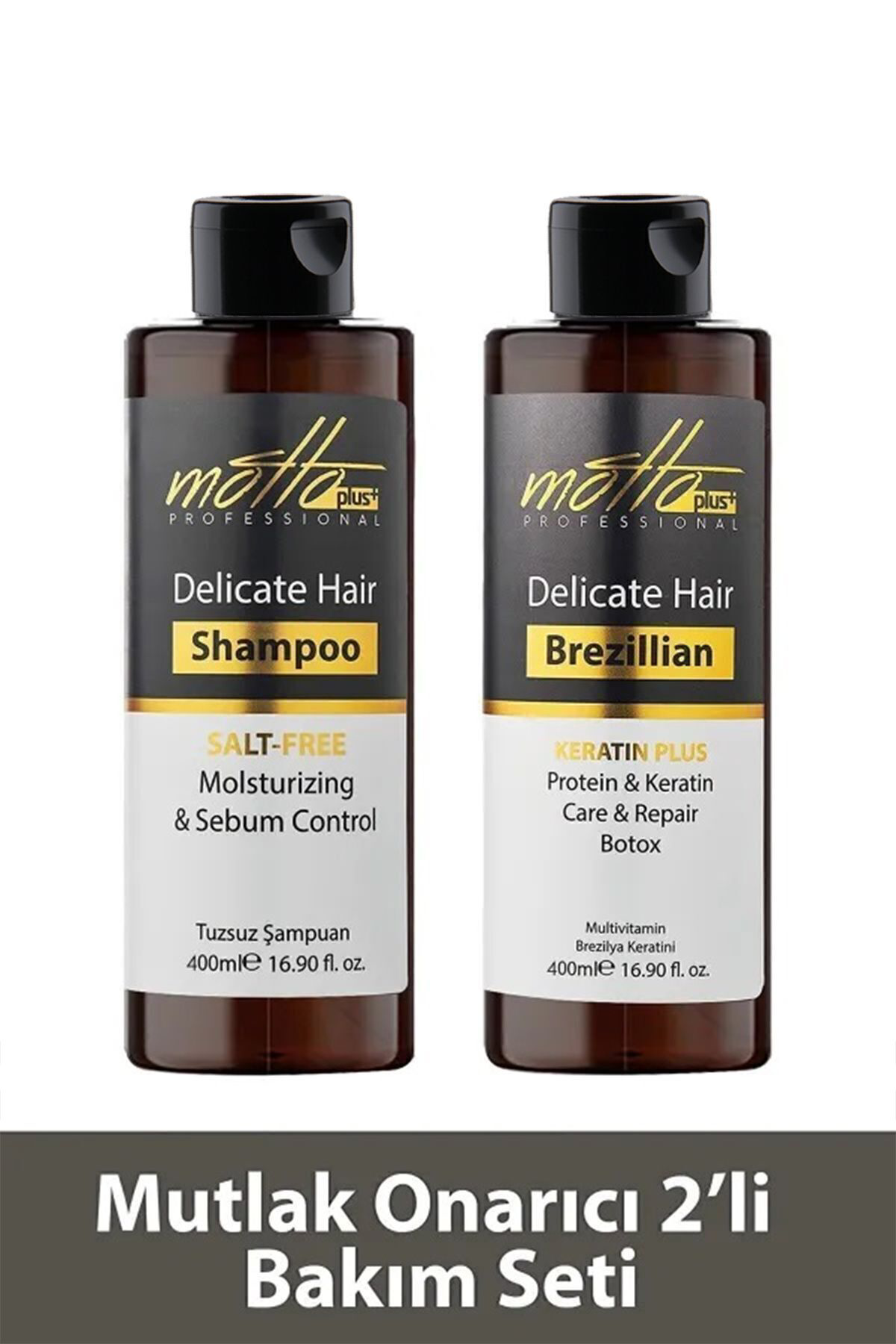 Motto Plus Professional 2'Li Brezilya Fönü Şampuan Keratin Saç Düzleştirici Botox Bakım S