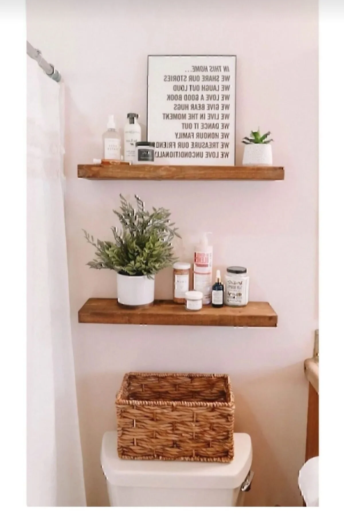 2’li Ceviz Renk Uçan Duvar Rafı – Doğal Ahşap Çam | 50x14 cm | Ba