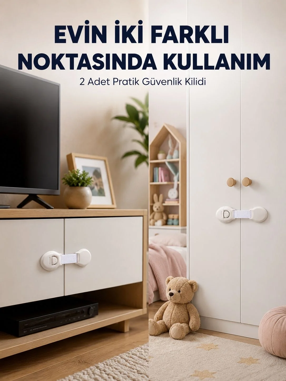 2'li Çocuk Güvenlik Kilidi Ev İçi Koruma Seti