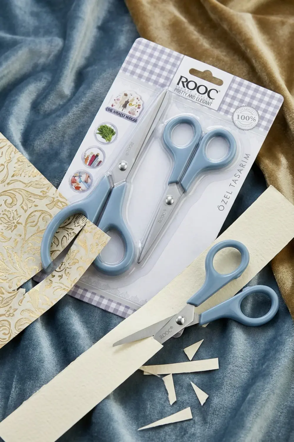 2'li Çok Amaçlı Makas Seti – Küçük Boy Mavi, 14.5 Cm