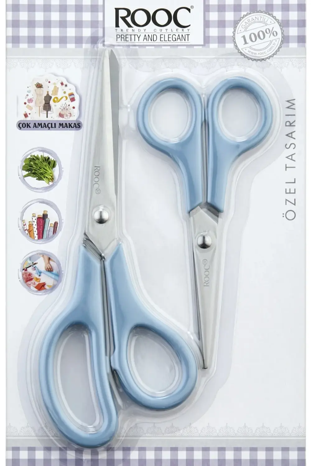 2'li Çok Amaçlı Makas Seti – Küçük Boy Mavi, 14.5 Cm