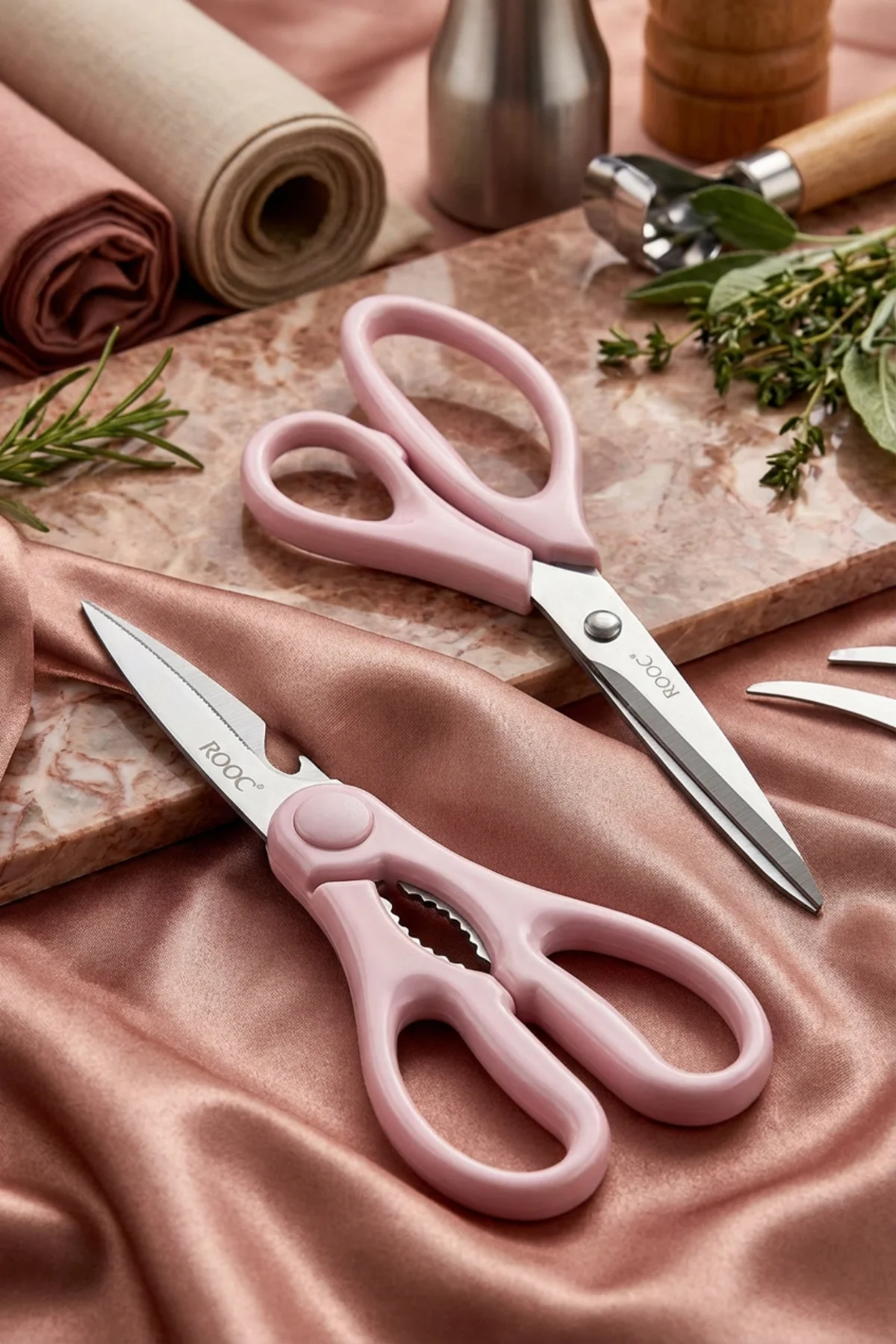 2'li Çok Amaçlı Makas Seti – Büyük Boy Pembe, 23 Cm