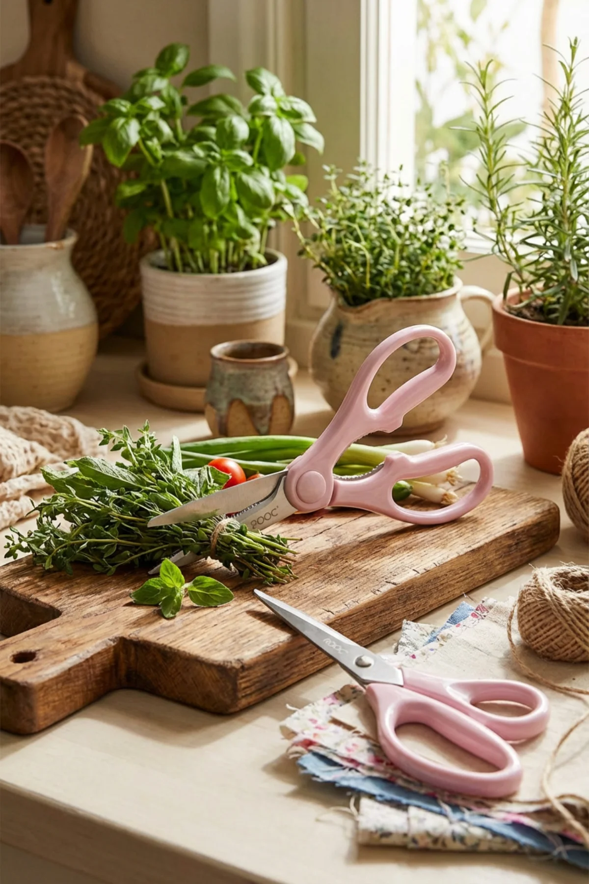 2'li Çok Amaçlı Makas Seti – Büyük Boy Pembe, 23 Cm