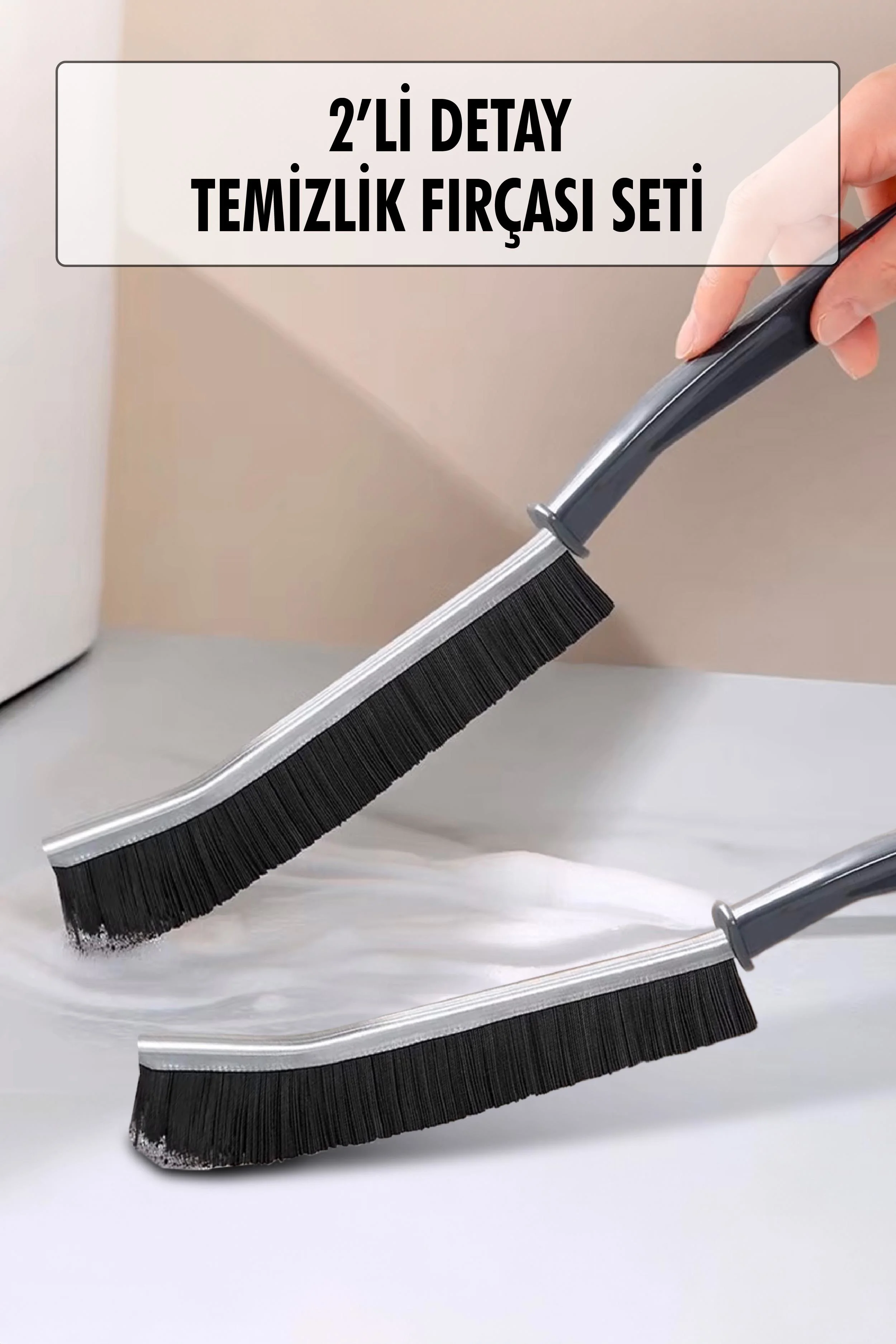 2'li Çok Amaçlı Temizlik Fırçası & Derz Fırçası - Mutfak Banyo Temizlik Seti