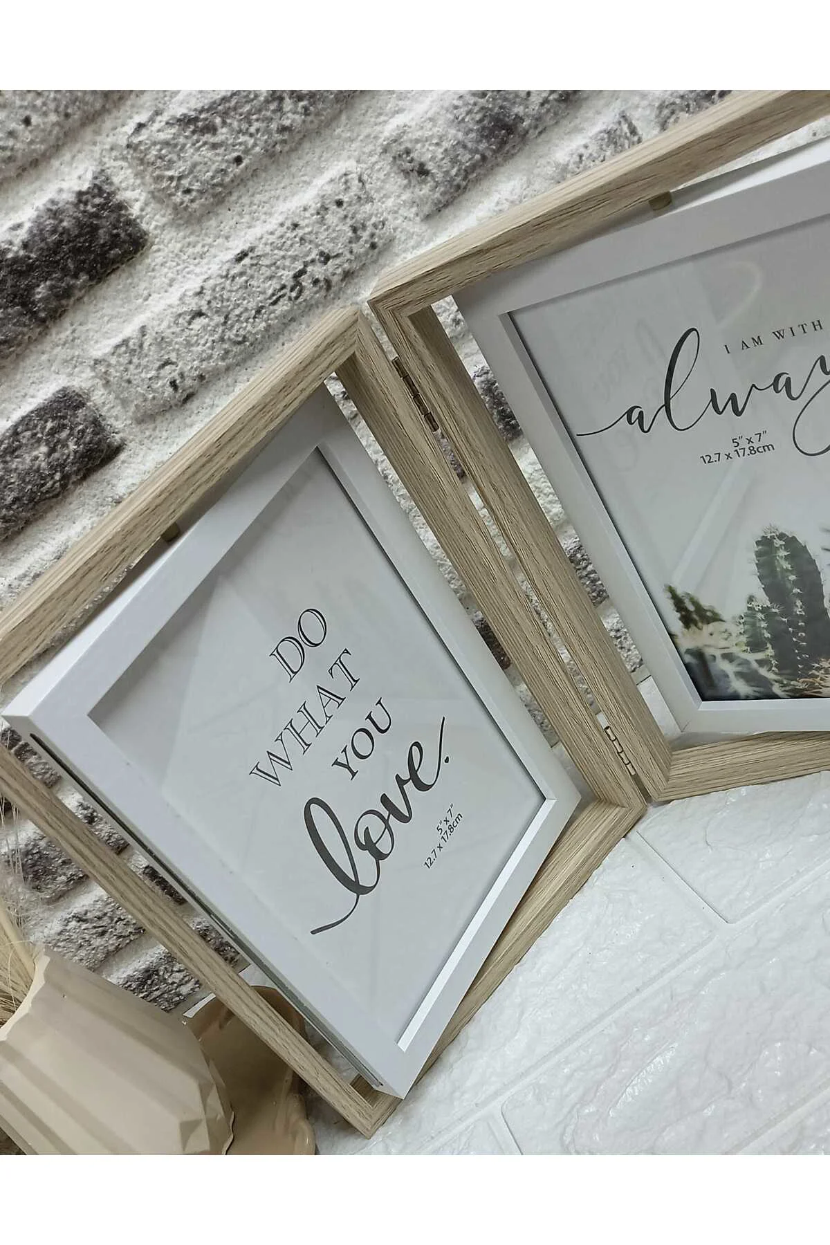 2'li Dekoratif Ahşap Katlanır Çerçeve Dekor