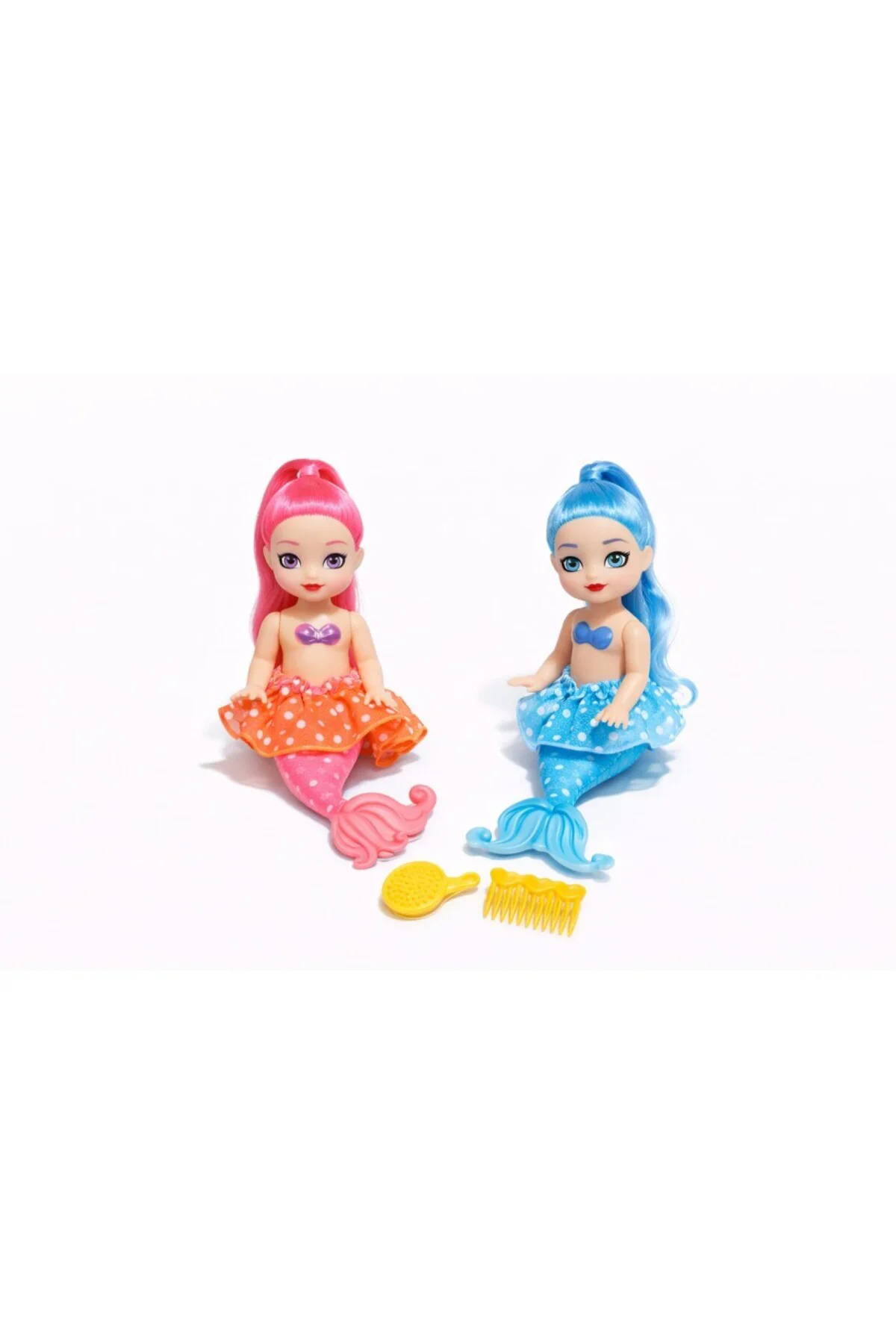 2'li Deniz Kızı Bebek Seti - Hareketli Eklemler ve Aksesuarlı - P