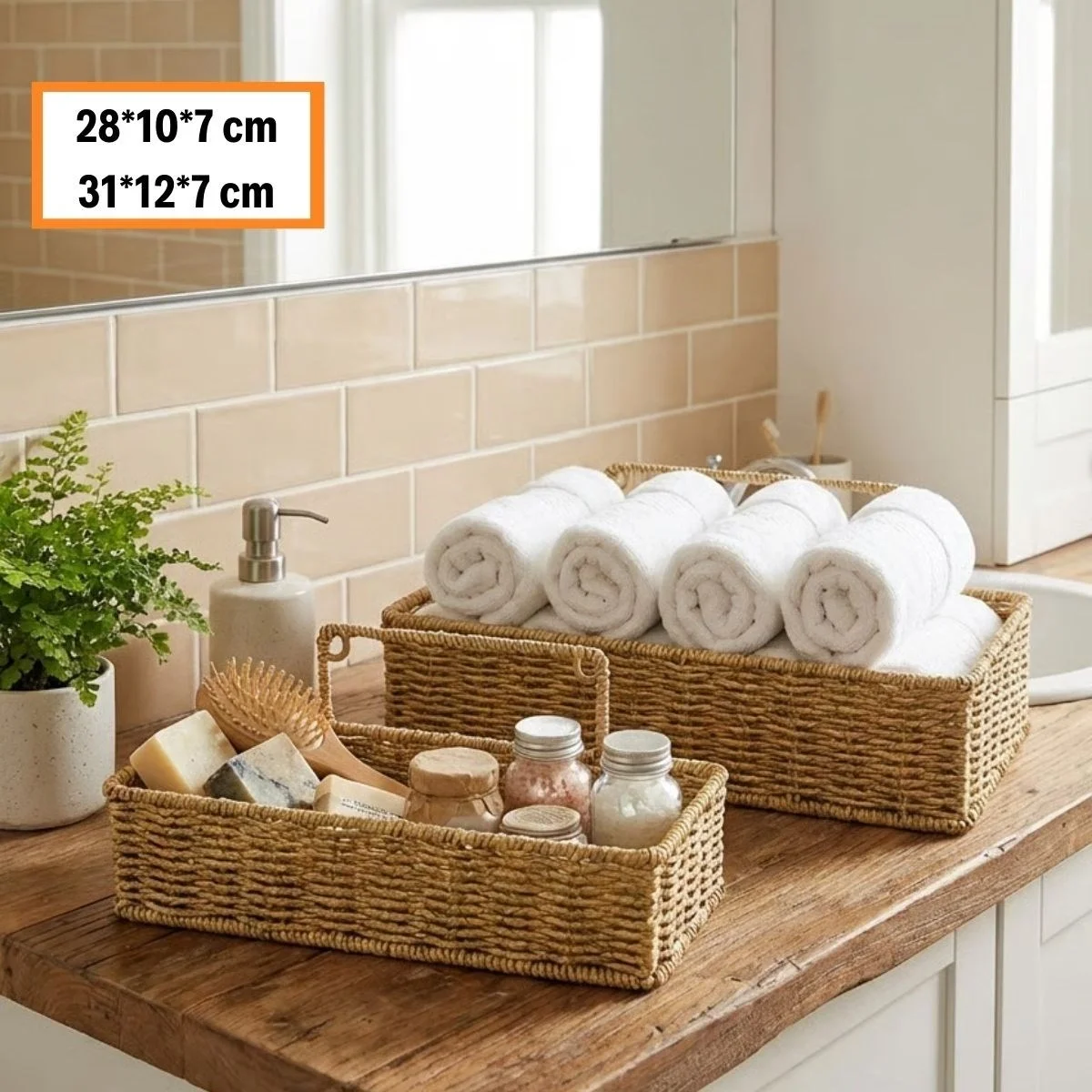 2’li Duvar Askılı Plastik Rattan Organizer – Dikdörtgen Hasır Görünümlü Mutfak Raf Sepeti, Banyo Ve Ev İçi Düzenleme Ünitesi Bx40 Fiyatı, Yorumları ve Özellikleri