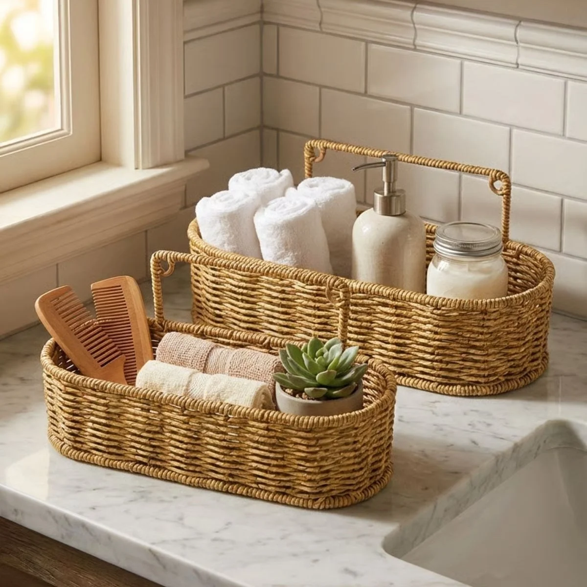 2’li Duvar Askılı Plastik Rattan Organizer – Oval Hasır Görünümlü Mutfak Raf Sepeti, Banyo Ve Ev İçi Düzenleme Ünitesi Bx40 Fiyatı, Yorumları ve Özellikleri