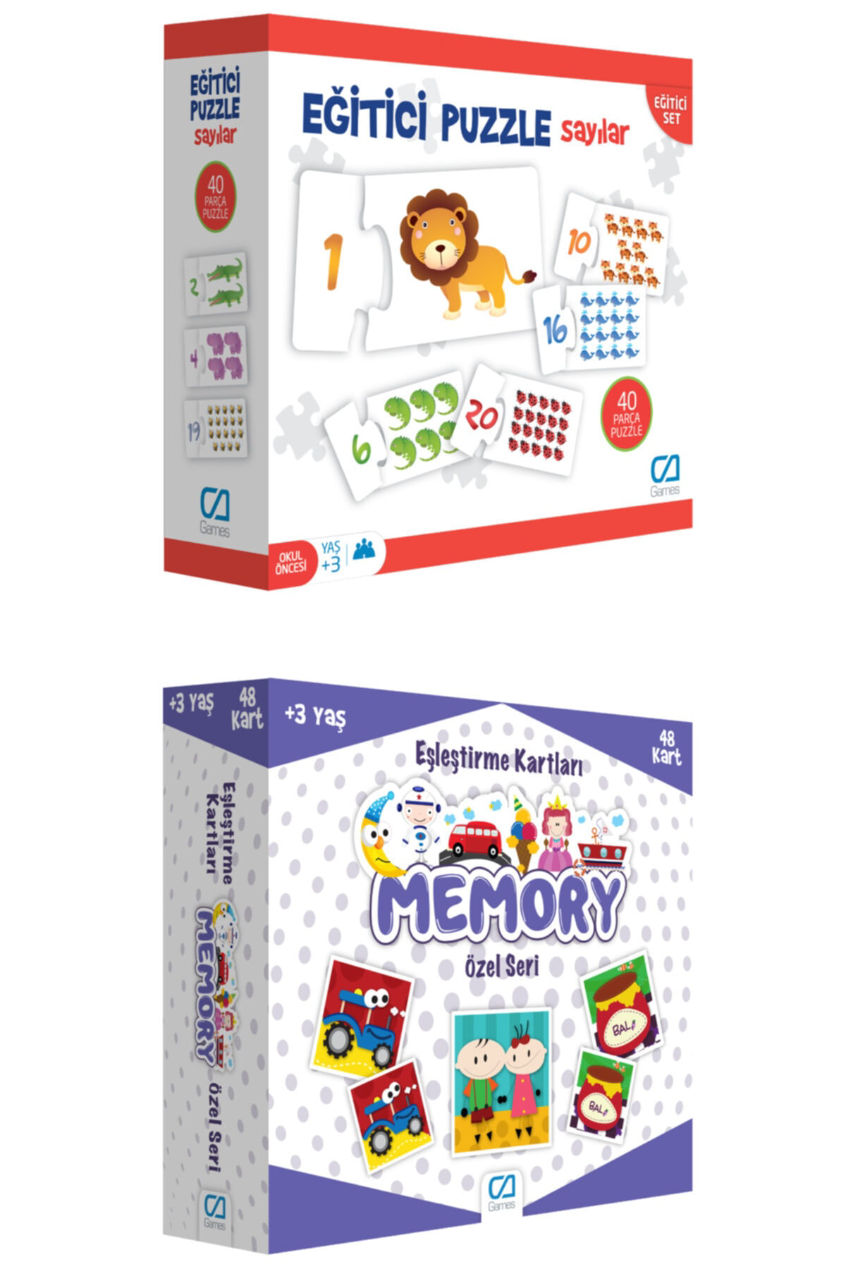 Ca Games 2'Li Eğitici Puzzle Ve Memory Set (5031-5039)