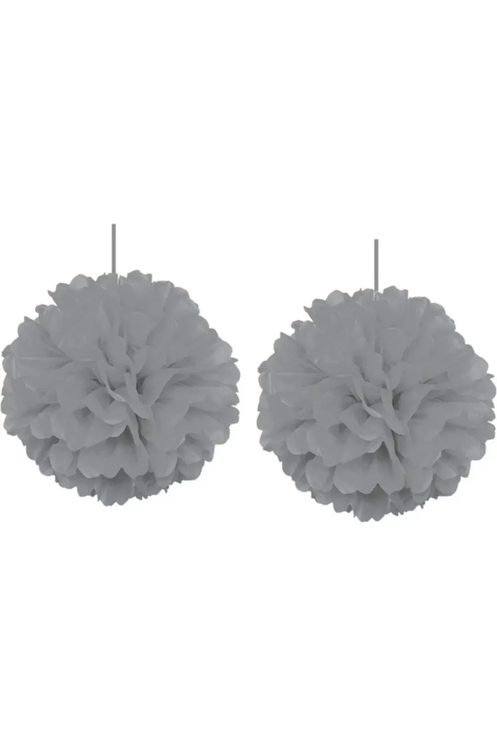 2'li Gümüş Pompom Dekor Süs 30cm 2'li Gümüş Pompom Dekor Süs 30cm