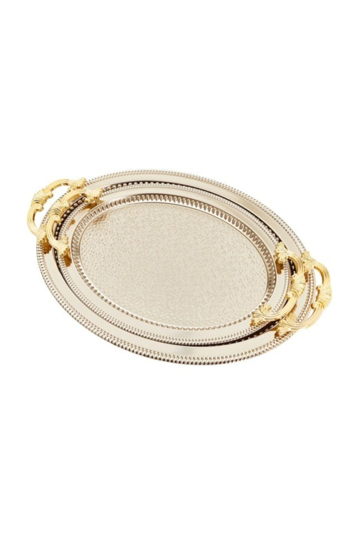 Dalgıç 2'Li Gümüş Renk Kararmaz Tepsi