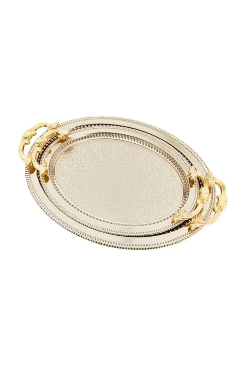 2'li Gümüş Renk Kararmaz Tepsi