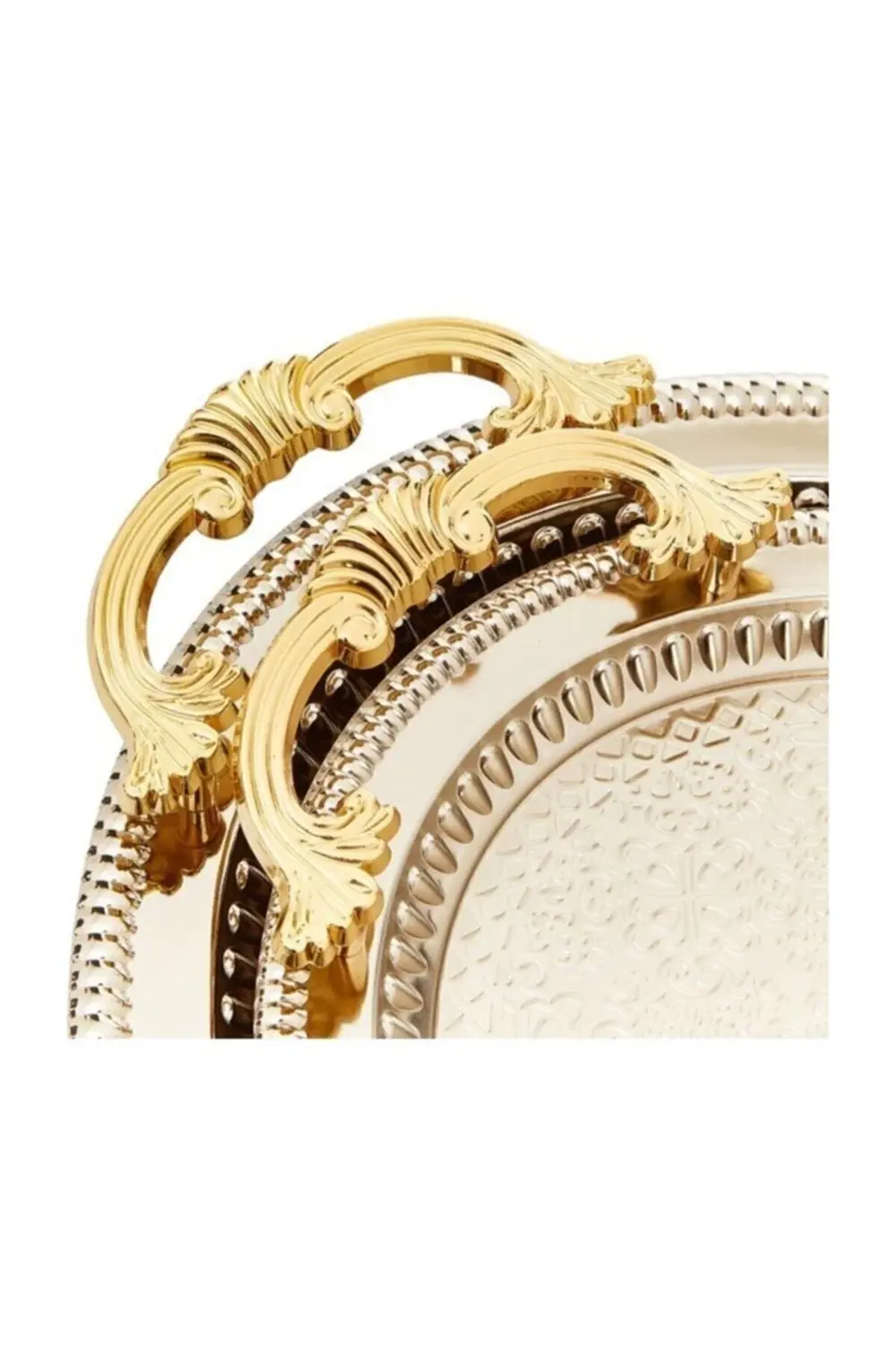 2'li Gümüş Renk Kararmaz Tepsi