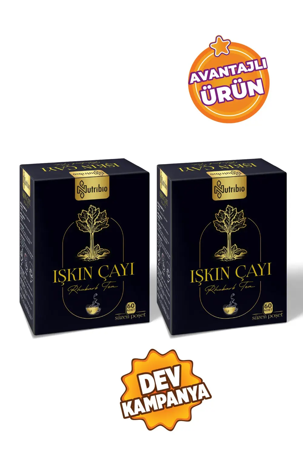 2'li Işkın Çayı %100 Doğal Bitkisel Çay- 60'lı Süzen Poşet