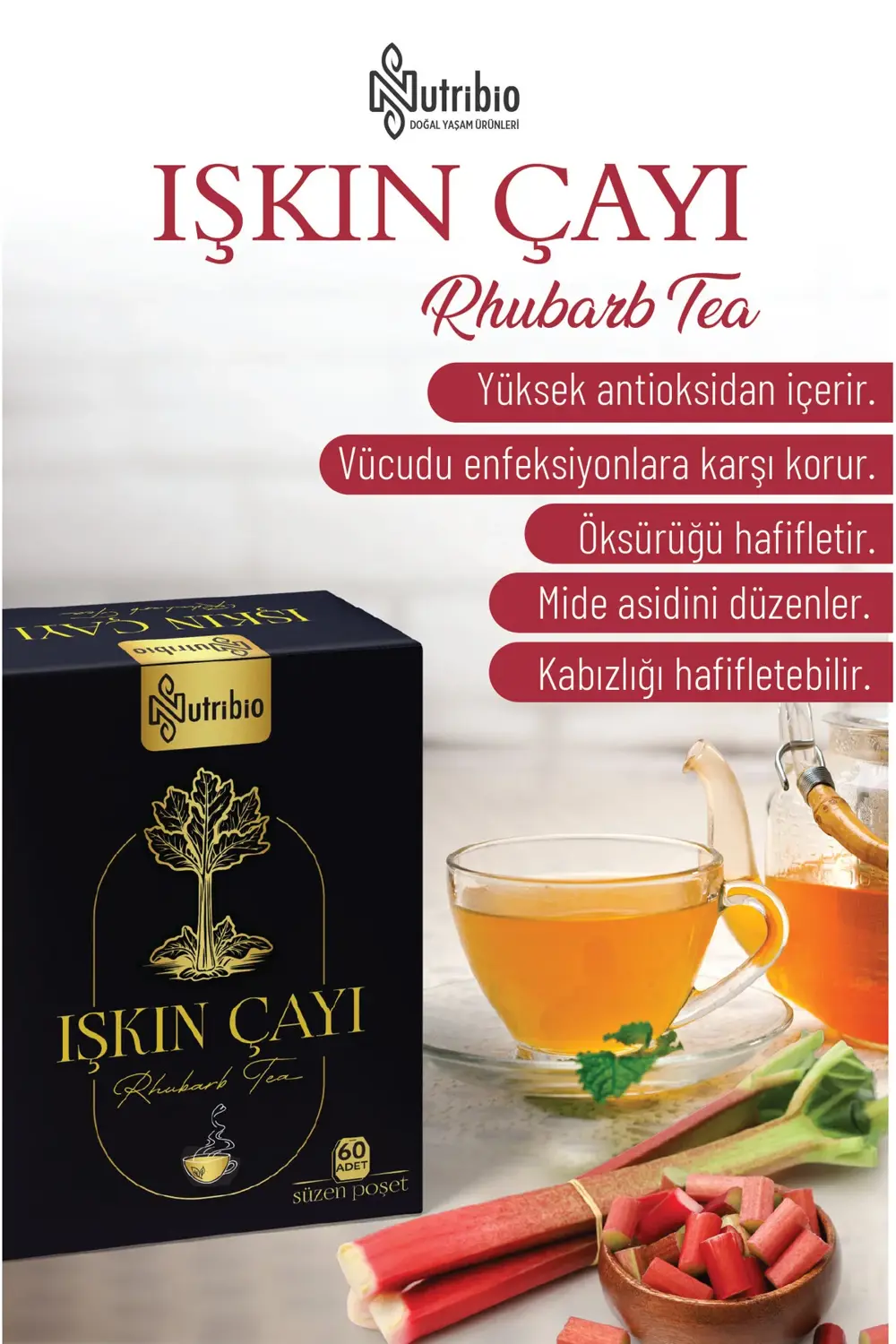 2'li Işkın Çayı %100 Doğal Bitkisel Çay- 60'lı Süzen Poşet