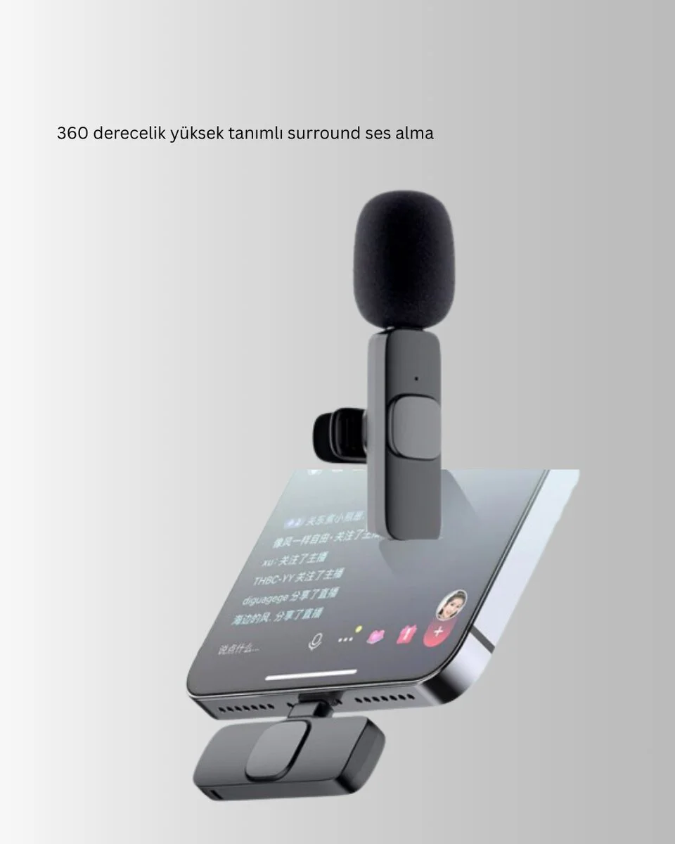 2’li Kablosuz Yaka Mikrofonu - iPhone İçin Profesyonel Video Kayıt Sistemi