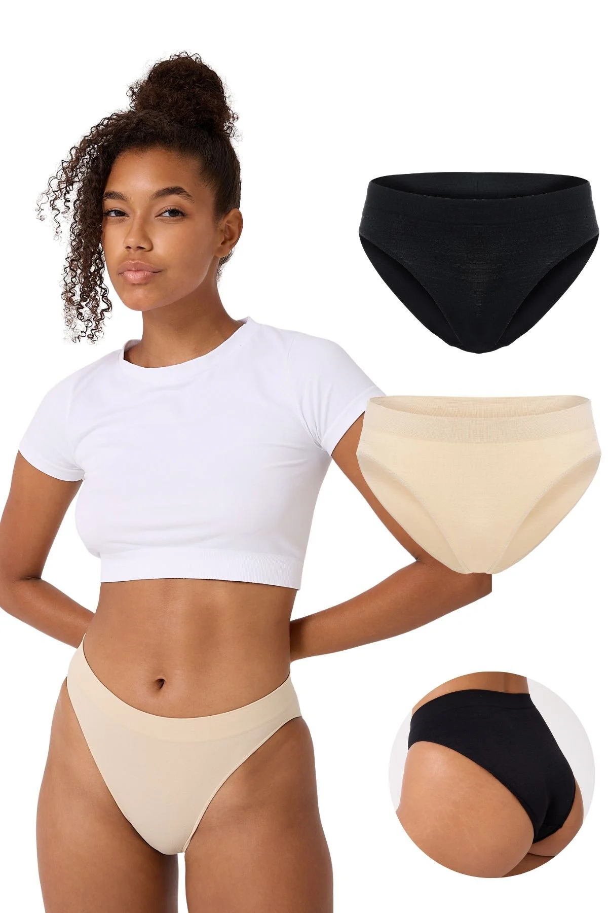 2'li Kadın Dikişsiz Basic Esnek Slip Külot