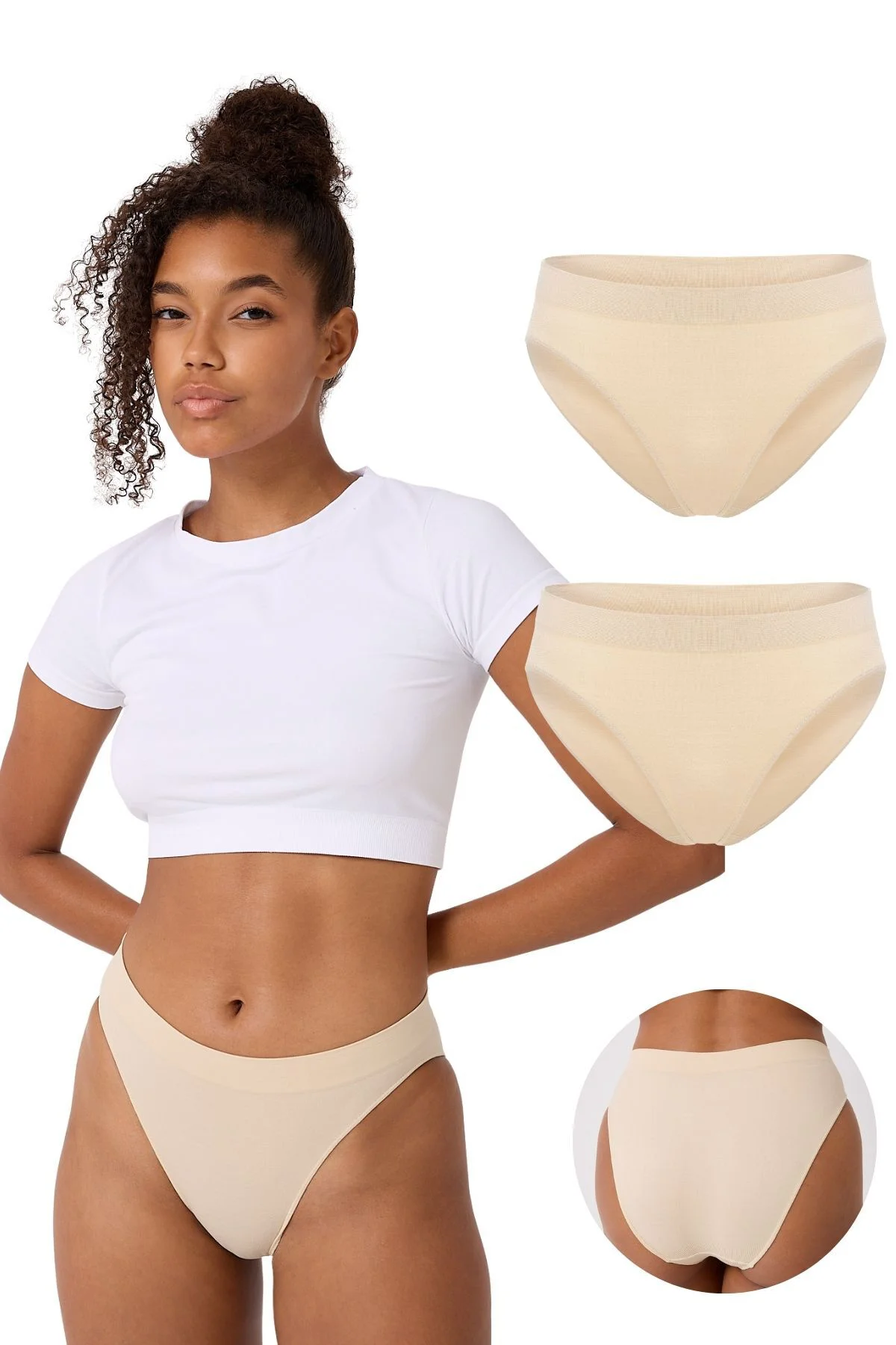 2'li Kadın Dikişsiz Basic Esnek Slip Külot
