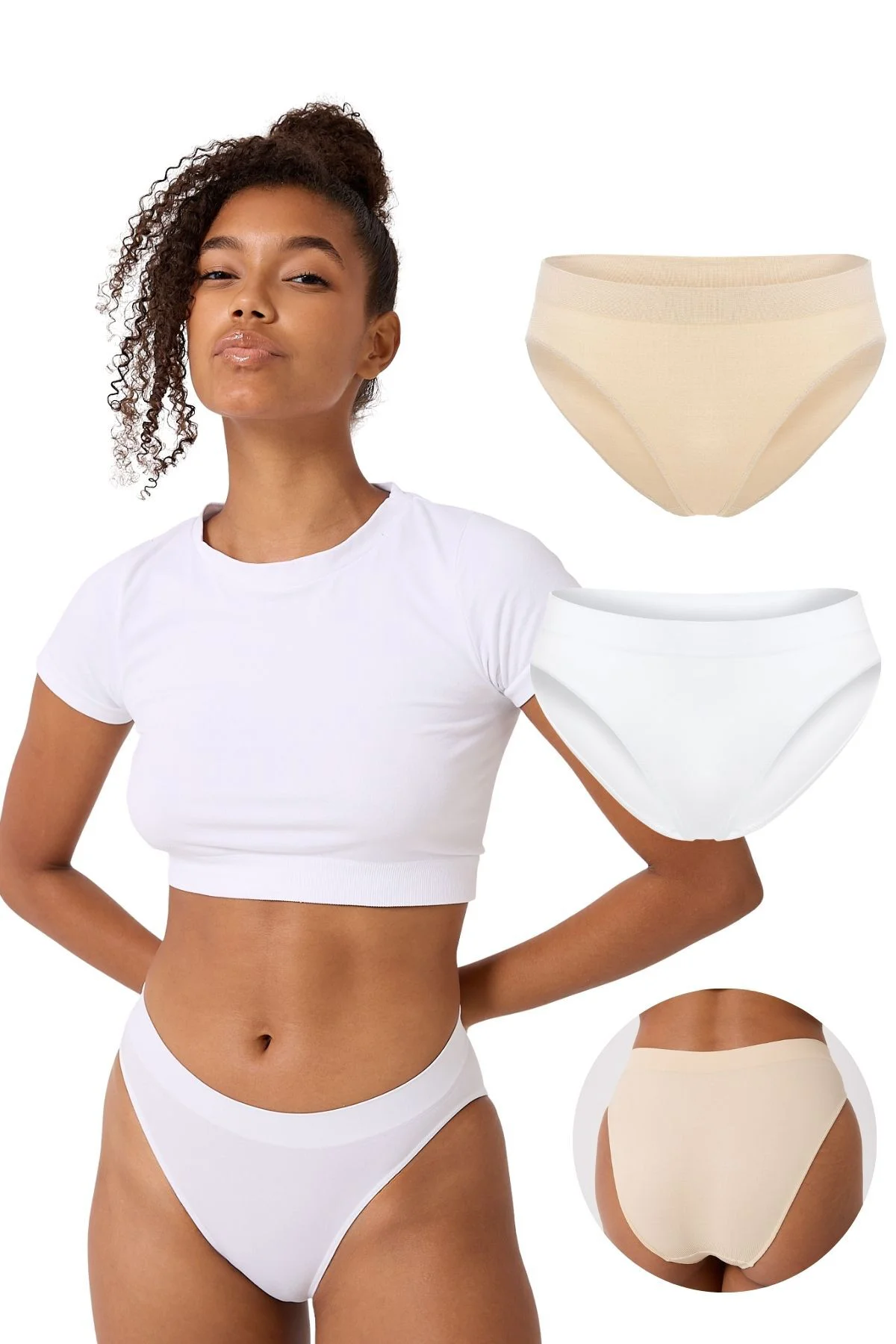2'li Kadın Dikişsiz Basic Esnek Slip Külot