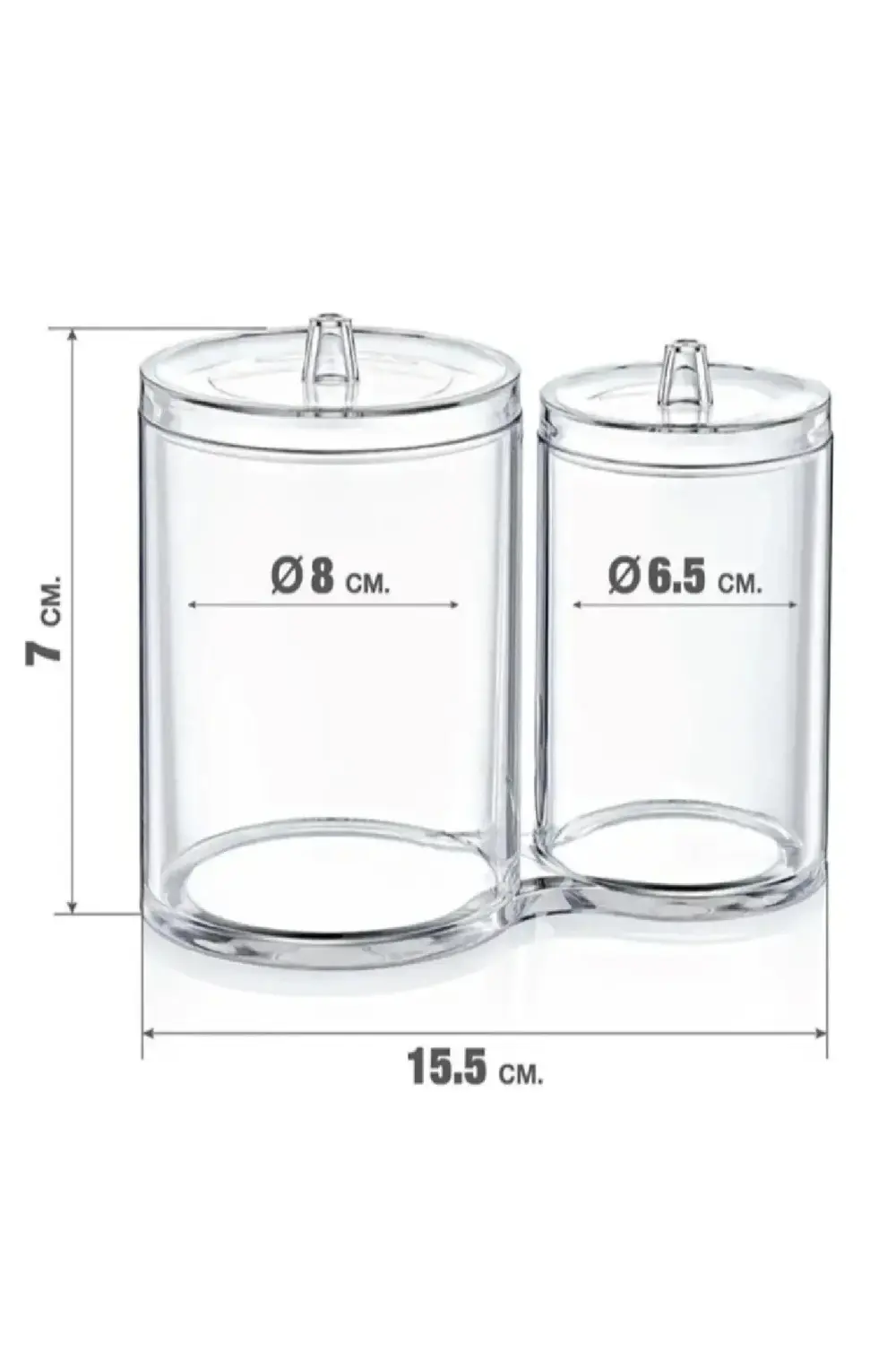 2'li Kapaklı Birleşik Pamuk Çubuk Organizeri, Banyo Makyaj Malzem