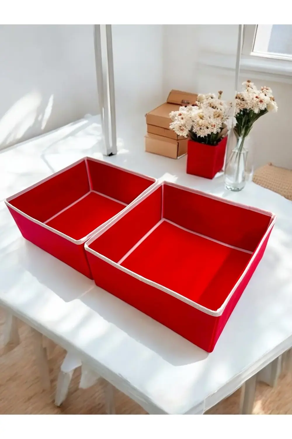 2'li Kırmızı Çekmece İçi Düzenleyici Organizer Set - Çok Amaçlı D