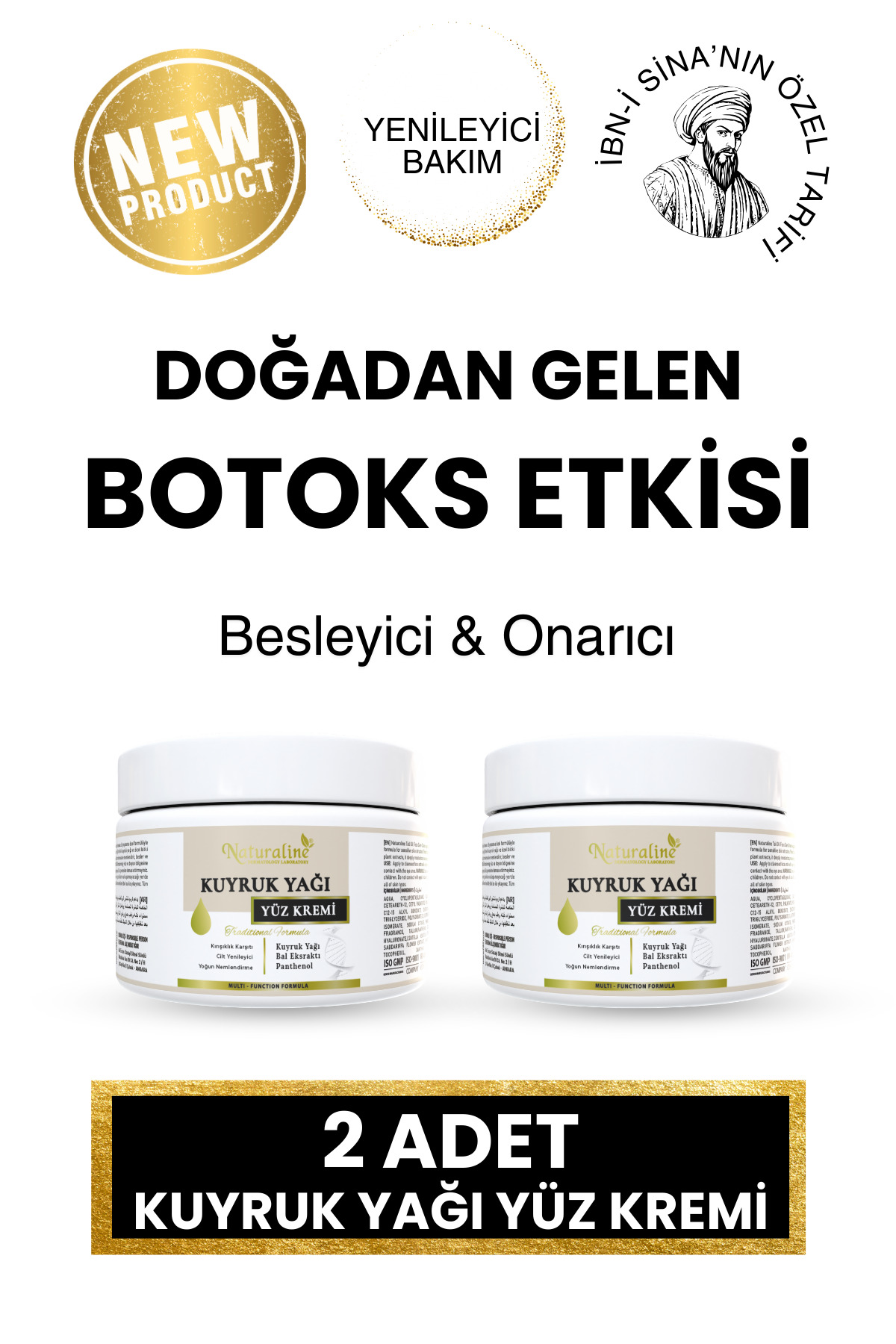 Naturaline 2‘Li Kuyruk Yağı Yüz Kremi 100Ml