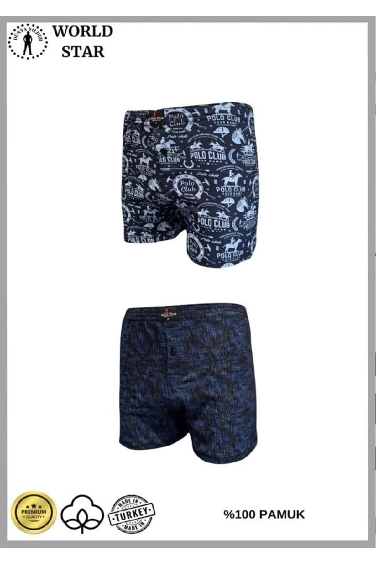 Sheyma 2'Li Likralı Pamuklu Renkli Erkek Boxer