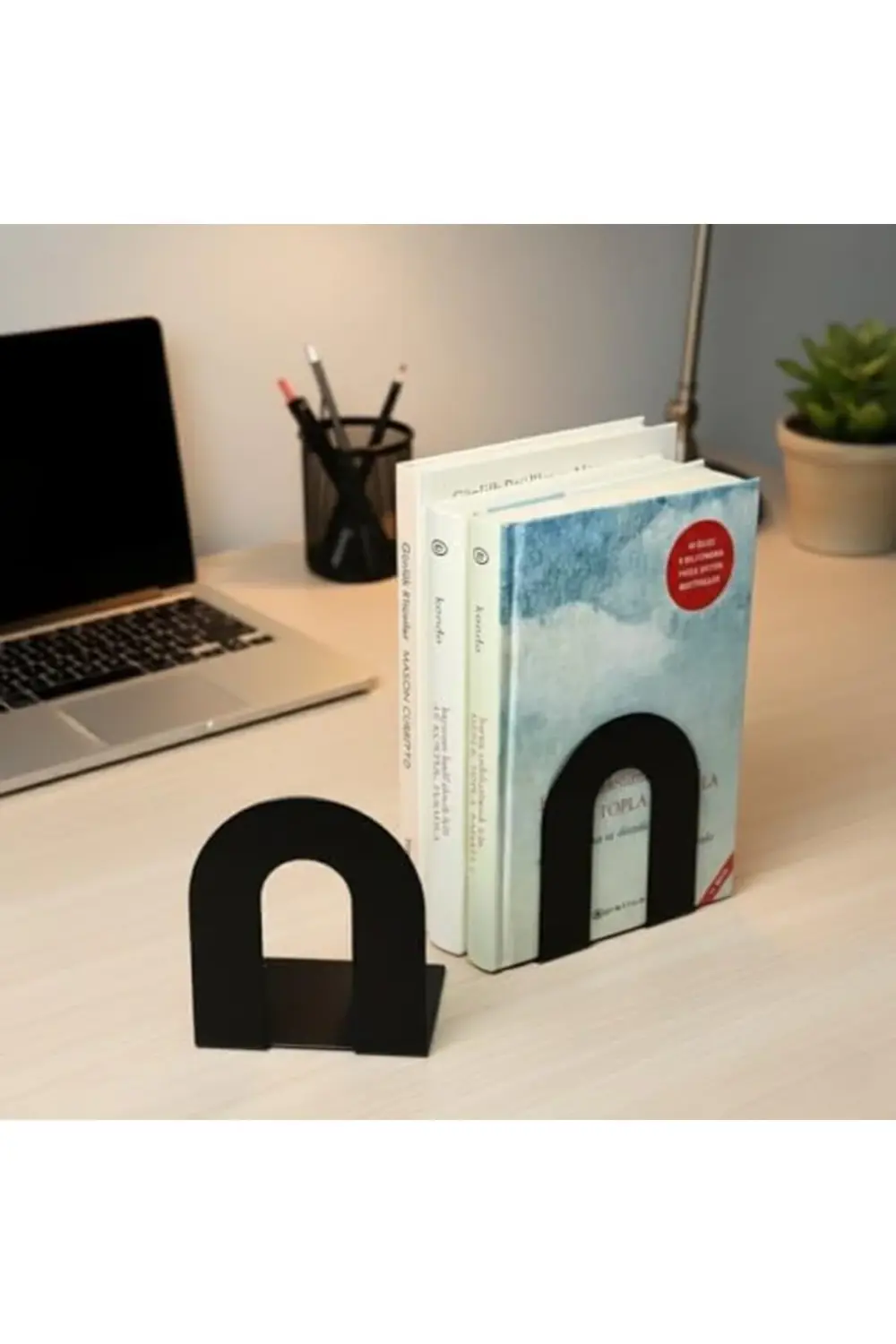 2'Li Metal Kitap Desteği Kitap Tutucu (Ikili) Dekoratif Aksesuar