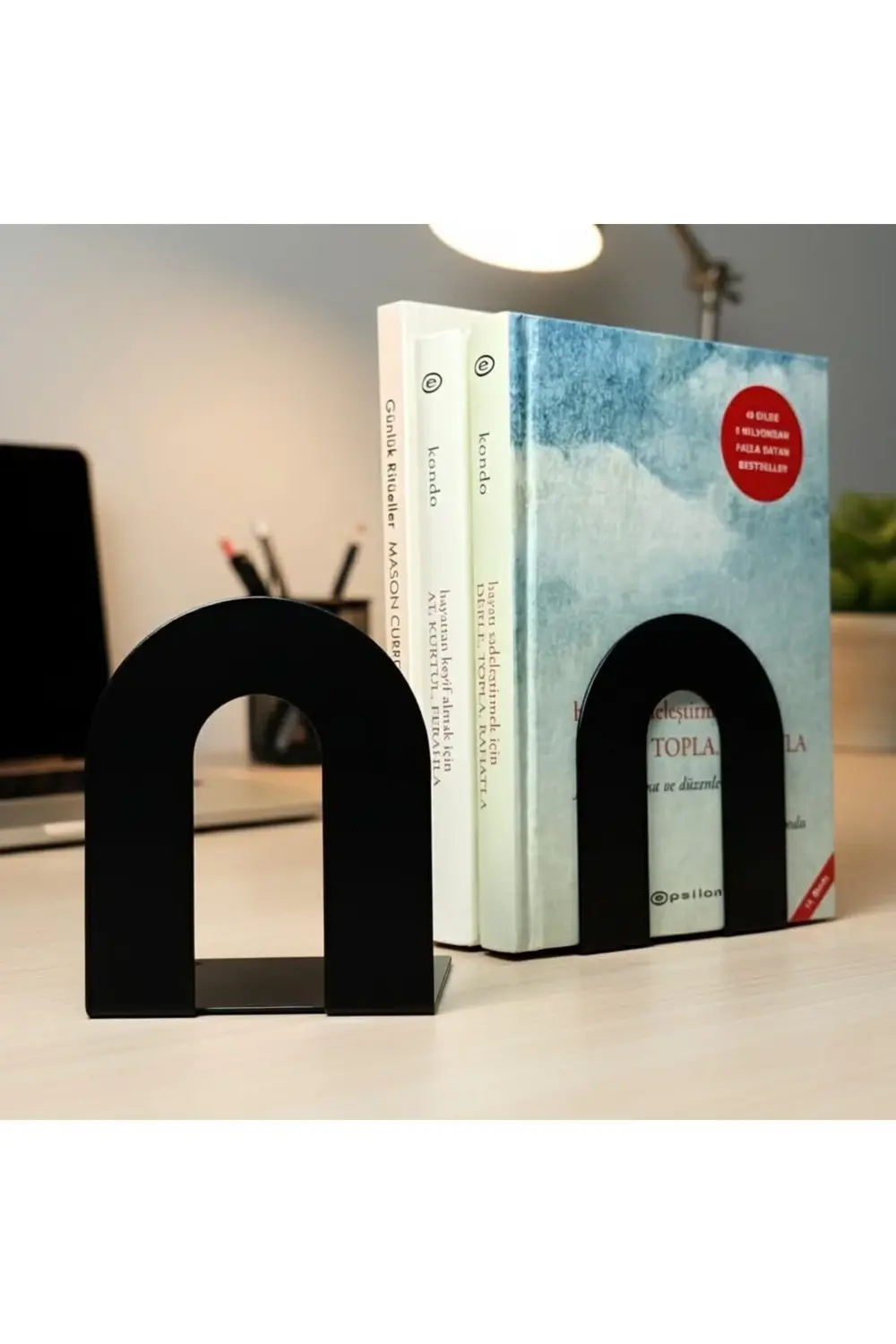 2'Li Metal Kitap Desteği Kitap Tutucu (Ikili) Dekoratif Aksesuar