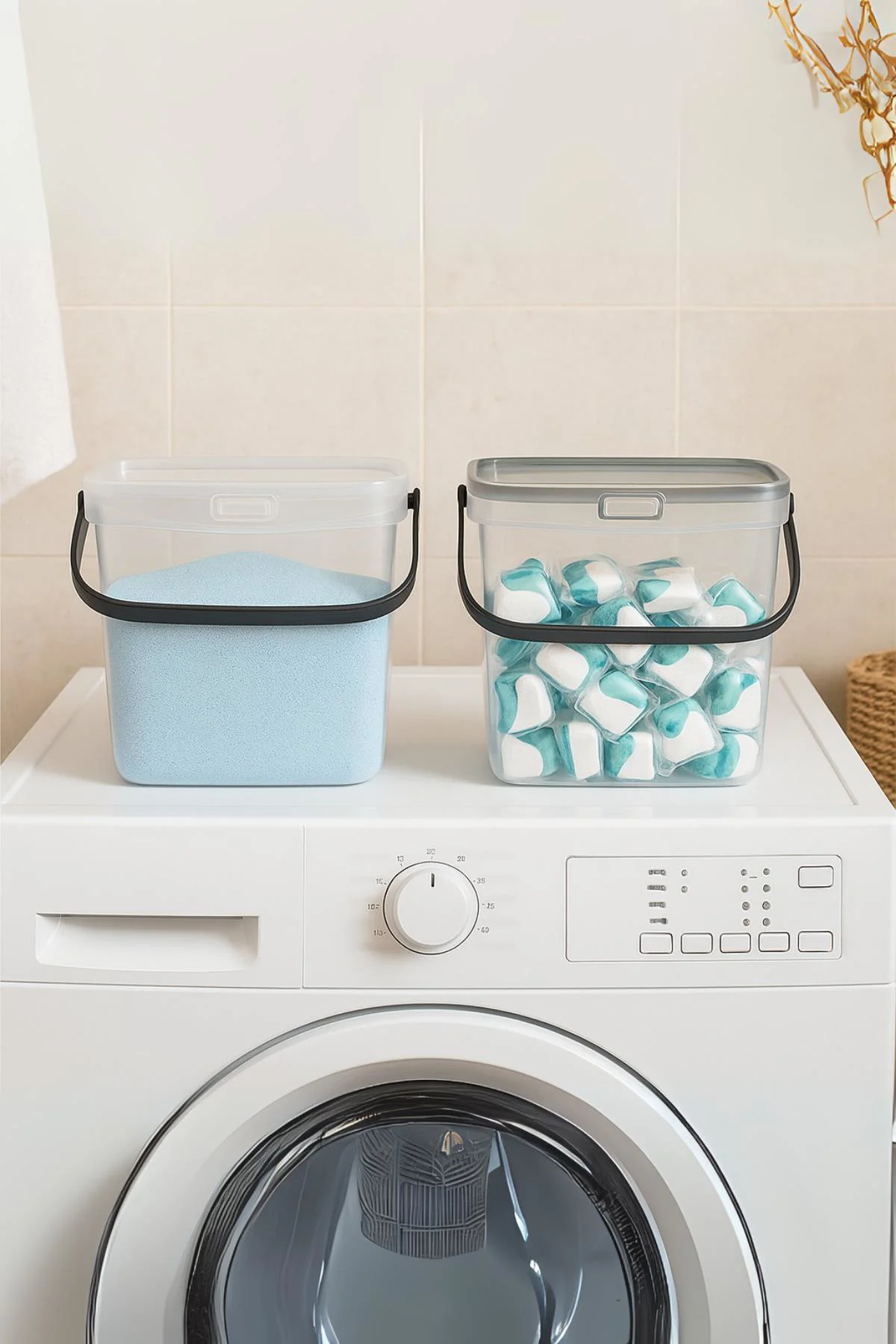 2’li Multibox Deterjanlık Kutusu &amp; Banyo Düzenleyici &amp; Saklama Kutusu 6 Lt Şeffaf - Görsel 4