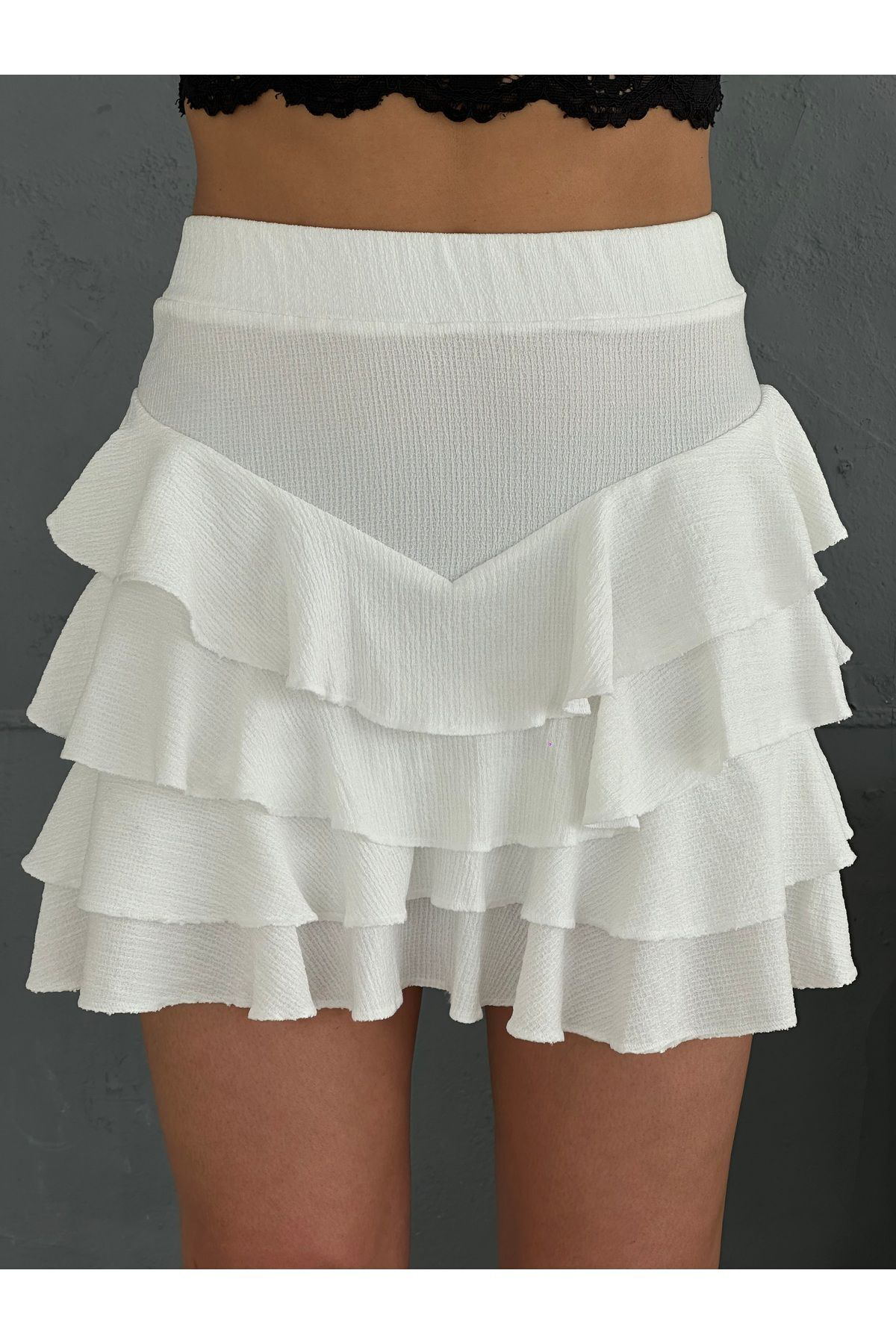 Moda Armanc 2'Li Mykonos Etek Siyah Ve Beyaz