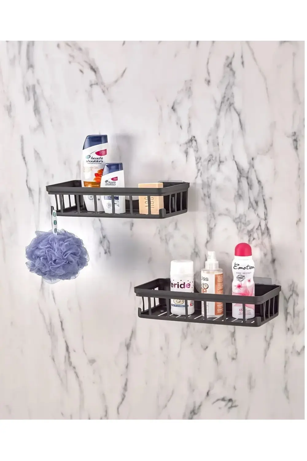 2'li Oslo Banyo Düzenleyici Şampuanlık Sabunluk 2 Li Set Kendinde