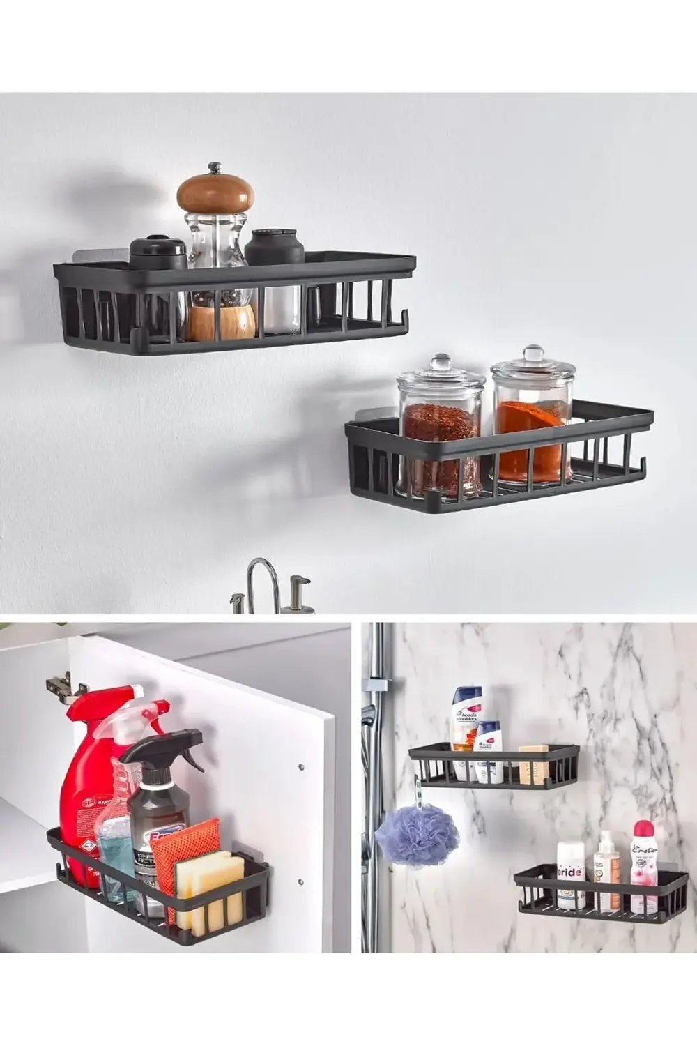 2'li Oslo Banyo Düzenleyici Şampuanlık Sabunluk 2 Li Set Kendinde