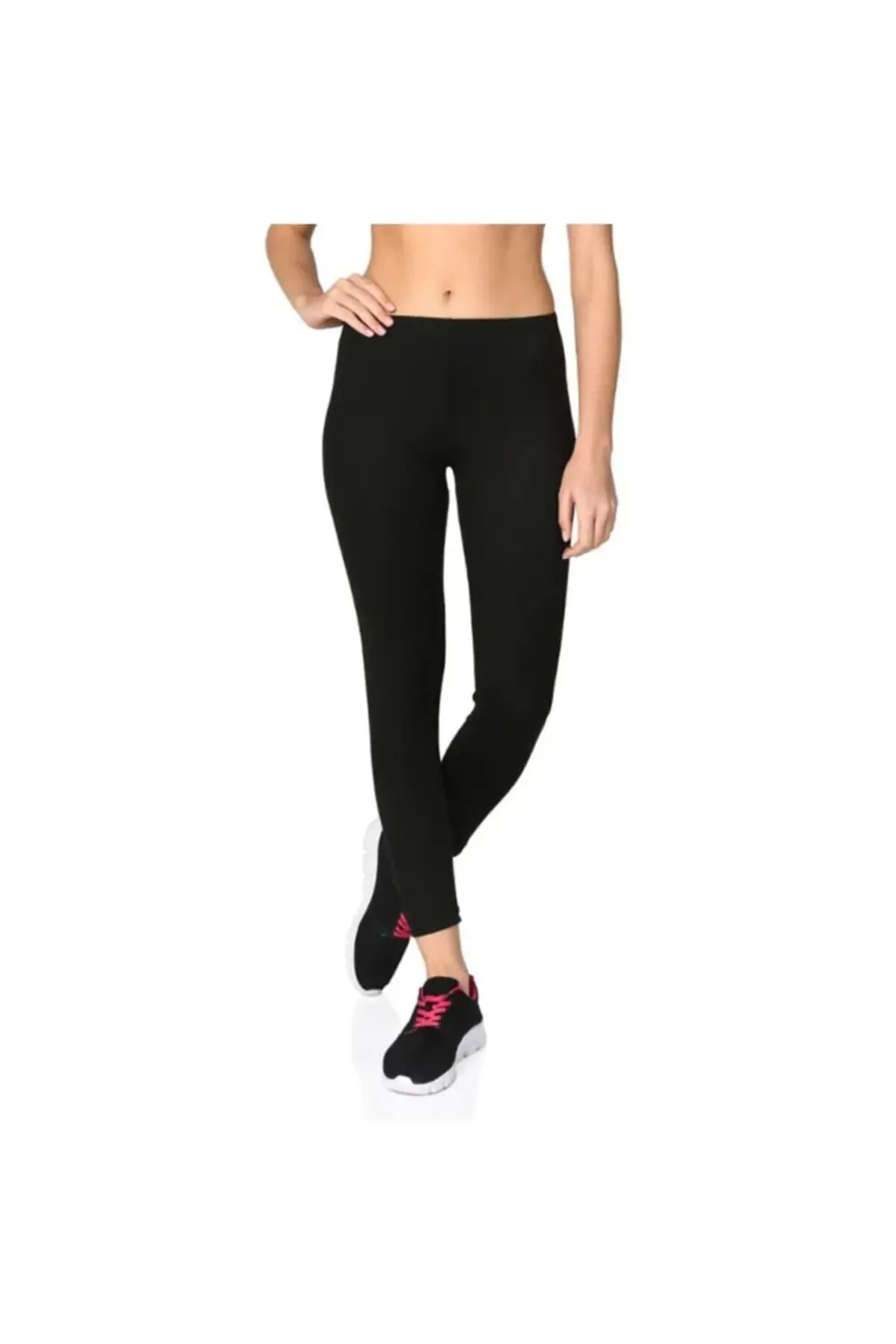 2'li Paket 222 Likralı Uzun Kadın Siyah Tayt