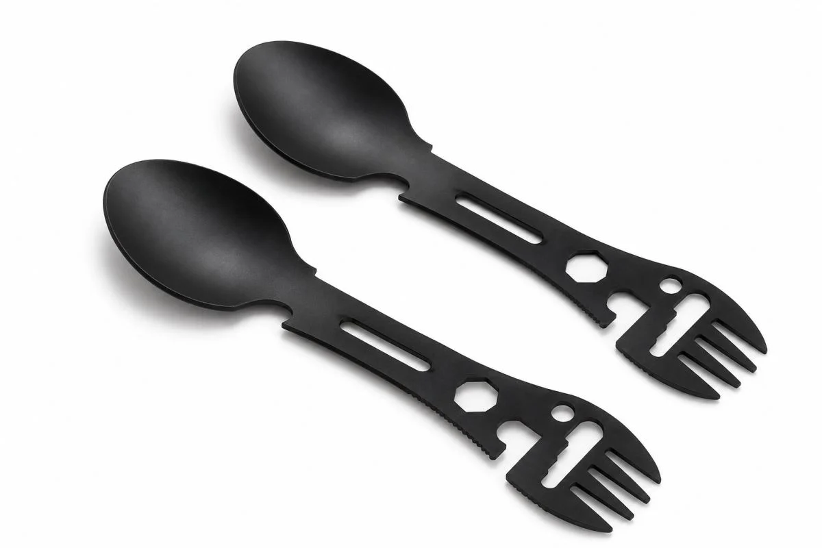 2'li Paket 5 Fonksiyonlu Paslanmaz Çelik Taktiksel Spork Seti 2'li Paket 5 Fonksiyonlu Paslanmaz Çelik Taktiksel Spork Seti