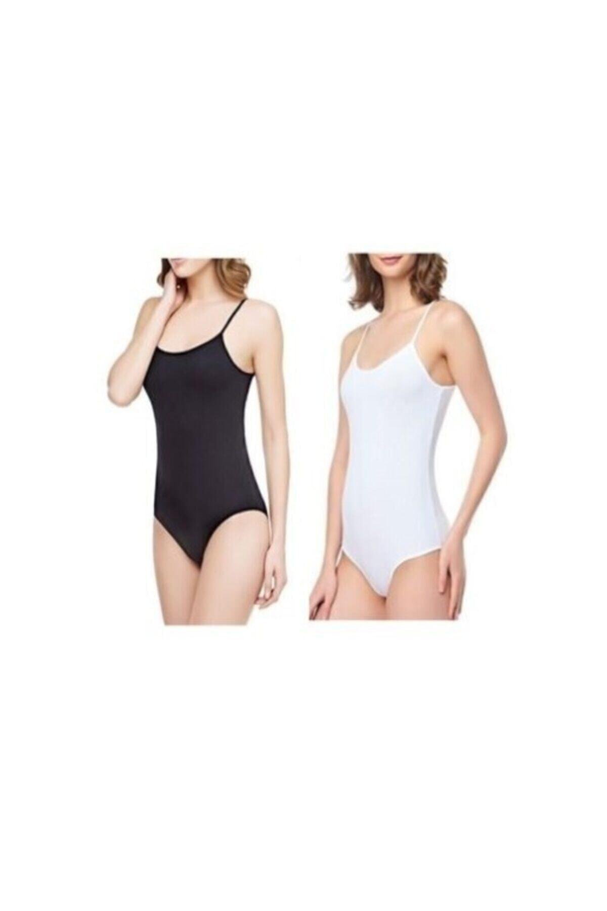 2'li Paket Ip Askılı Kadın Çıtçıtlı Body