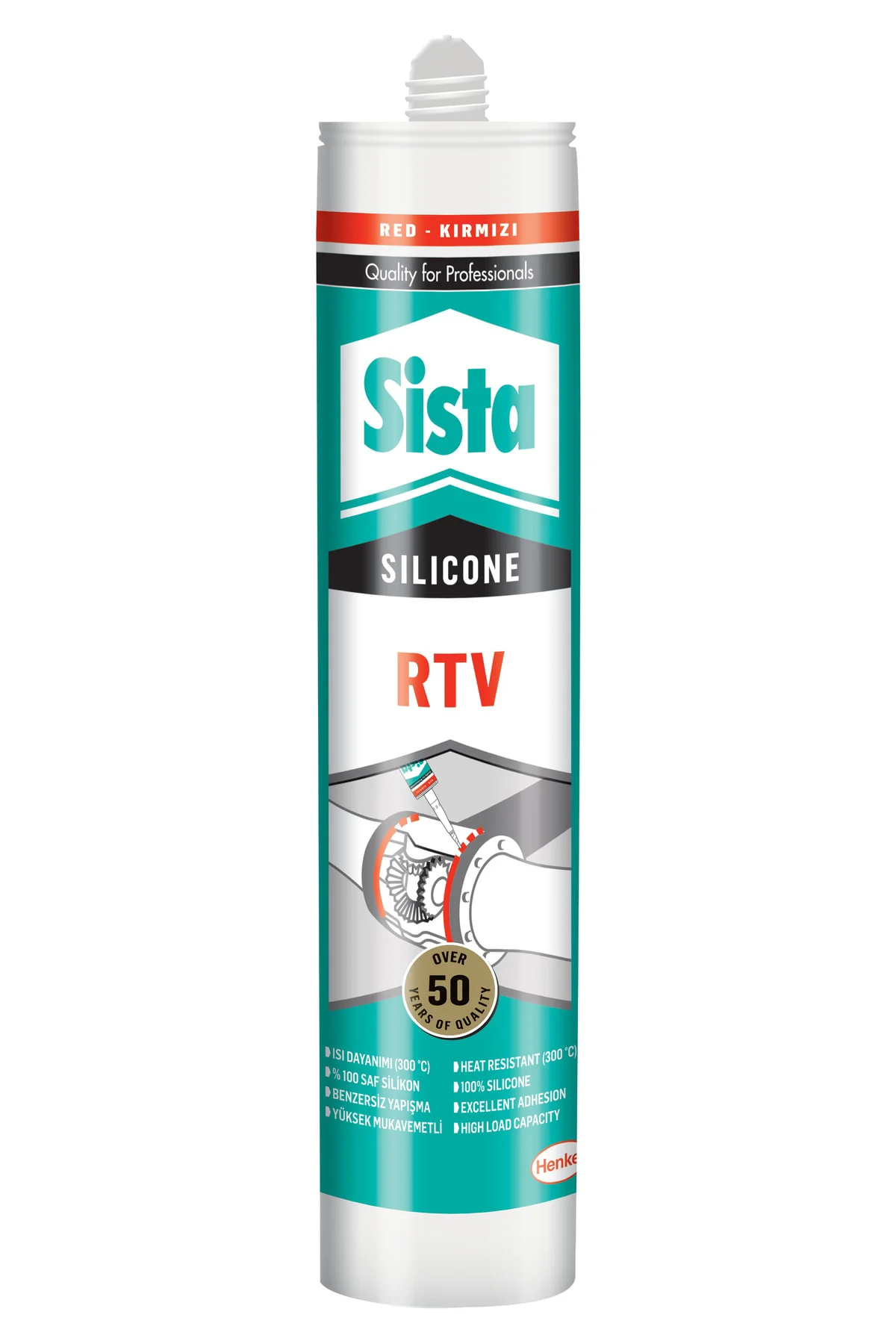 2'li Paket Rtv Silikon Sıvı Conta (300° C) Kırmızı 310 ml