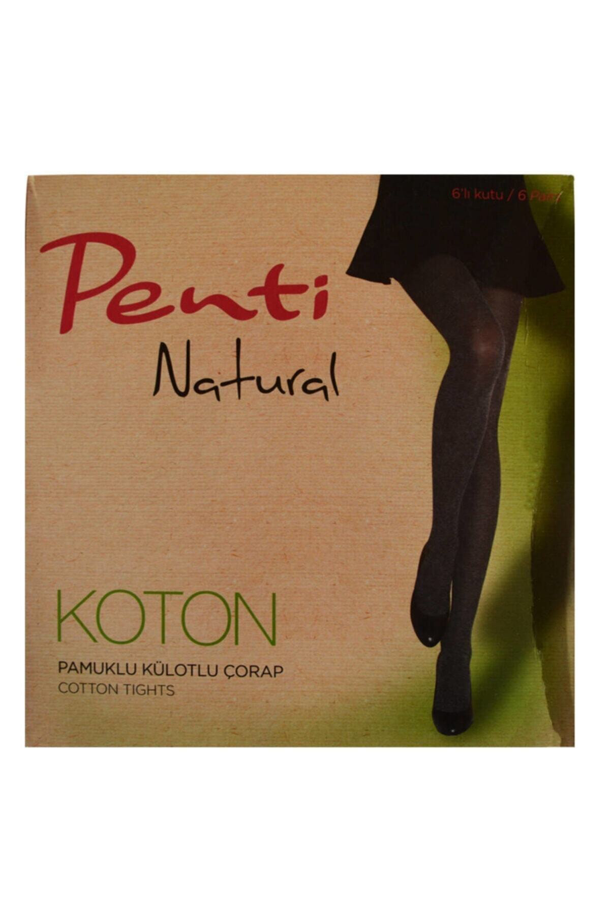Penti 2'Li Paket Siyah Natural Koton Pamuklu Külotlu Çorap