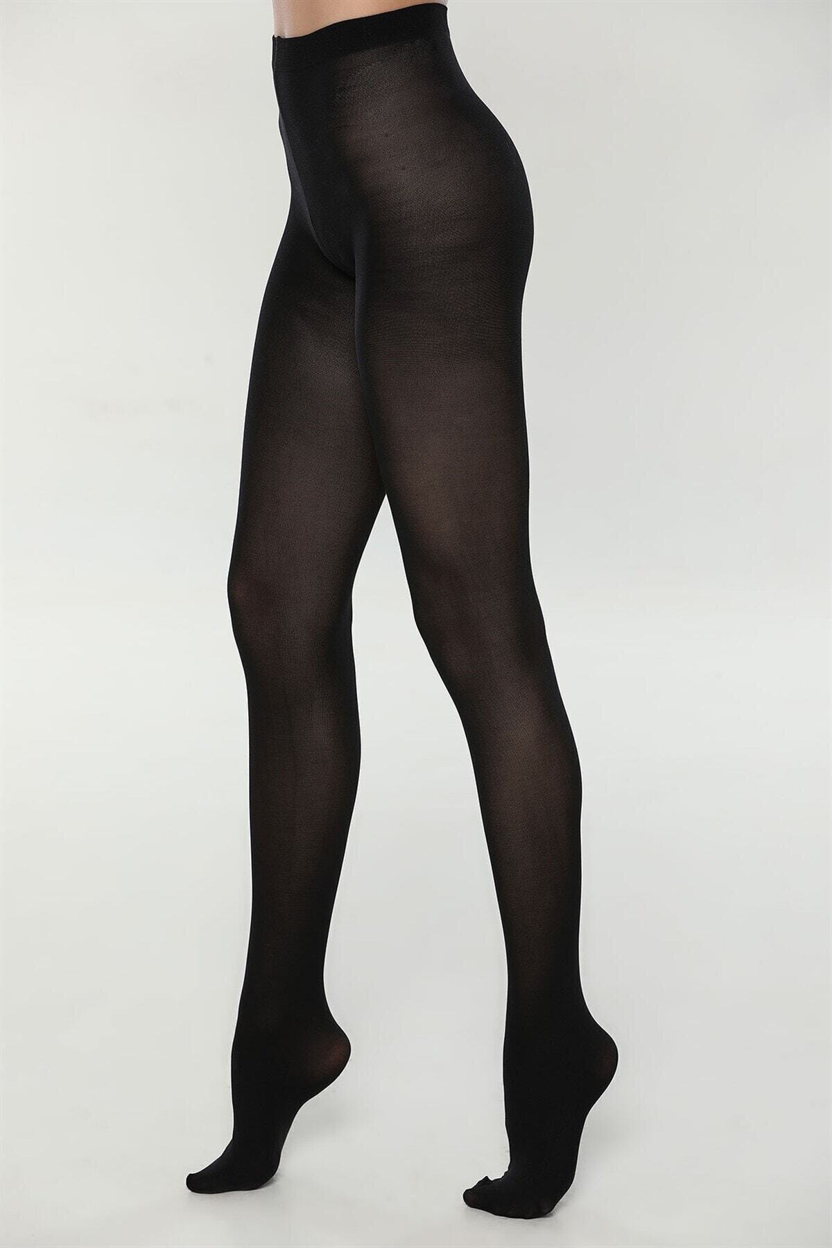 Penti 2'Li Paket Siyah Natural Koton Pamuklu Külotlu Çorap