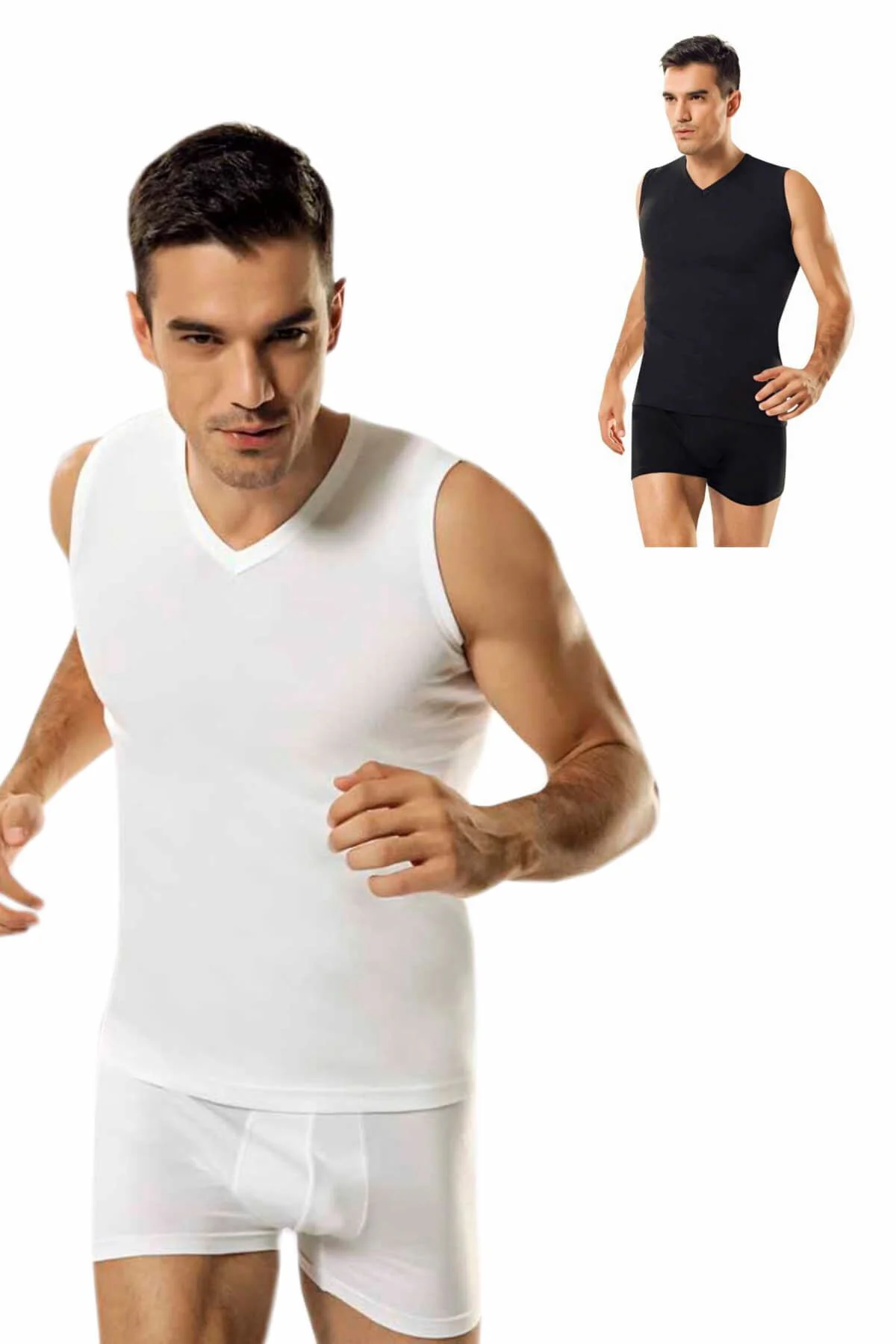 2'li Paket V Yaka 0 Kol Erkek Fanila 2'li Paket V Yaka 0 Kol Erkek Fanila