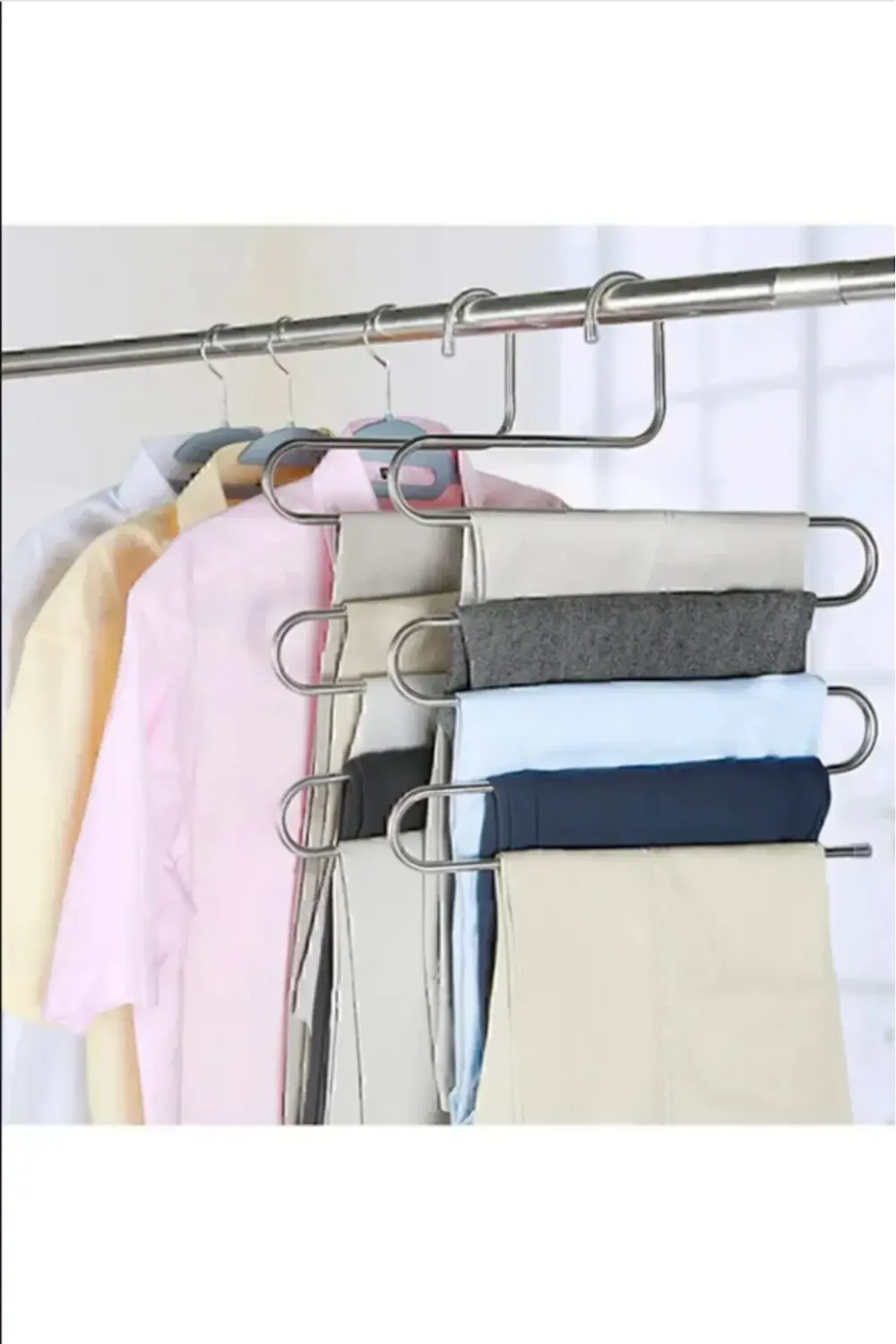 2'Li Pantolon Askısı, Eşarp Askısı, 5 Katlı Dolap İçi Askı