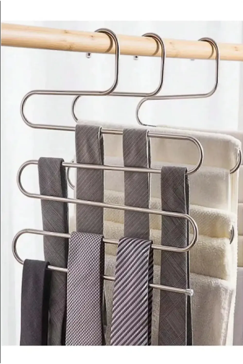 2'Li Pantolon Askısı, Eşarp Askısı, 5 Katlı Dolap İçi Askı