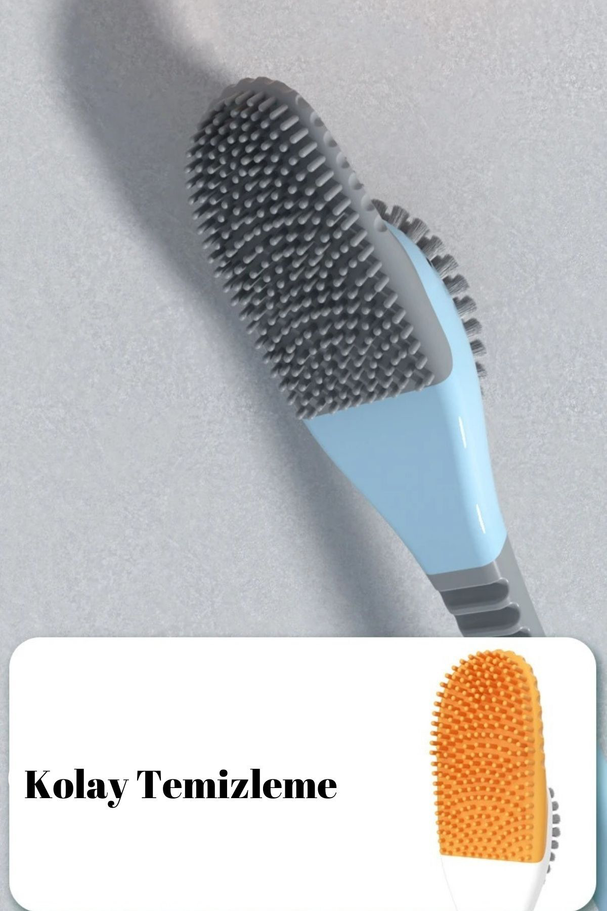 2'li  Plastik Slikon Tuvalet Temizleme Fırçası Wc Fırçası Klozet 