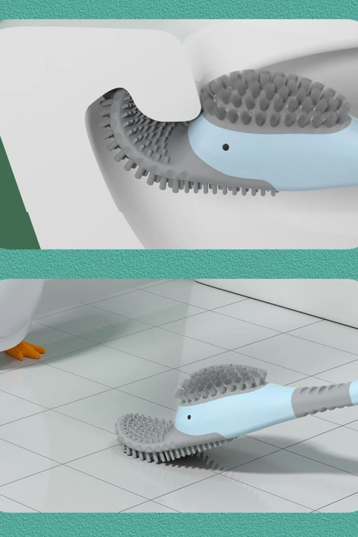 2'li  Plastik Slikon Tuvalet Temizleme Fırçası Wc Fırçası Klozet 