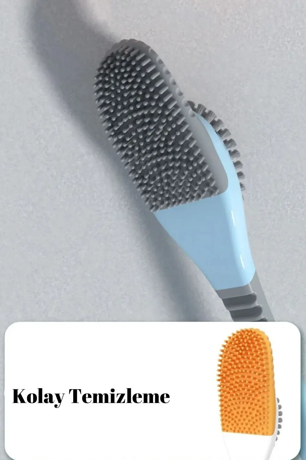 2'li  Plastik Slikon Tuvalet Temizleme Fırçası Wc Fırçası Klozet