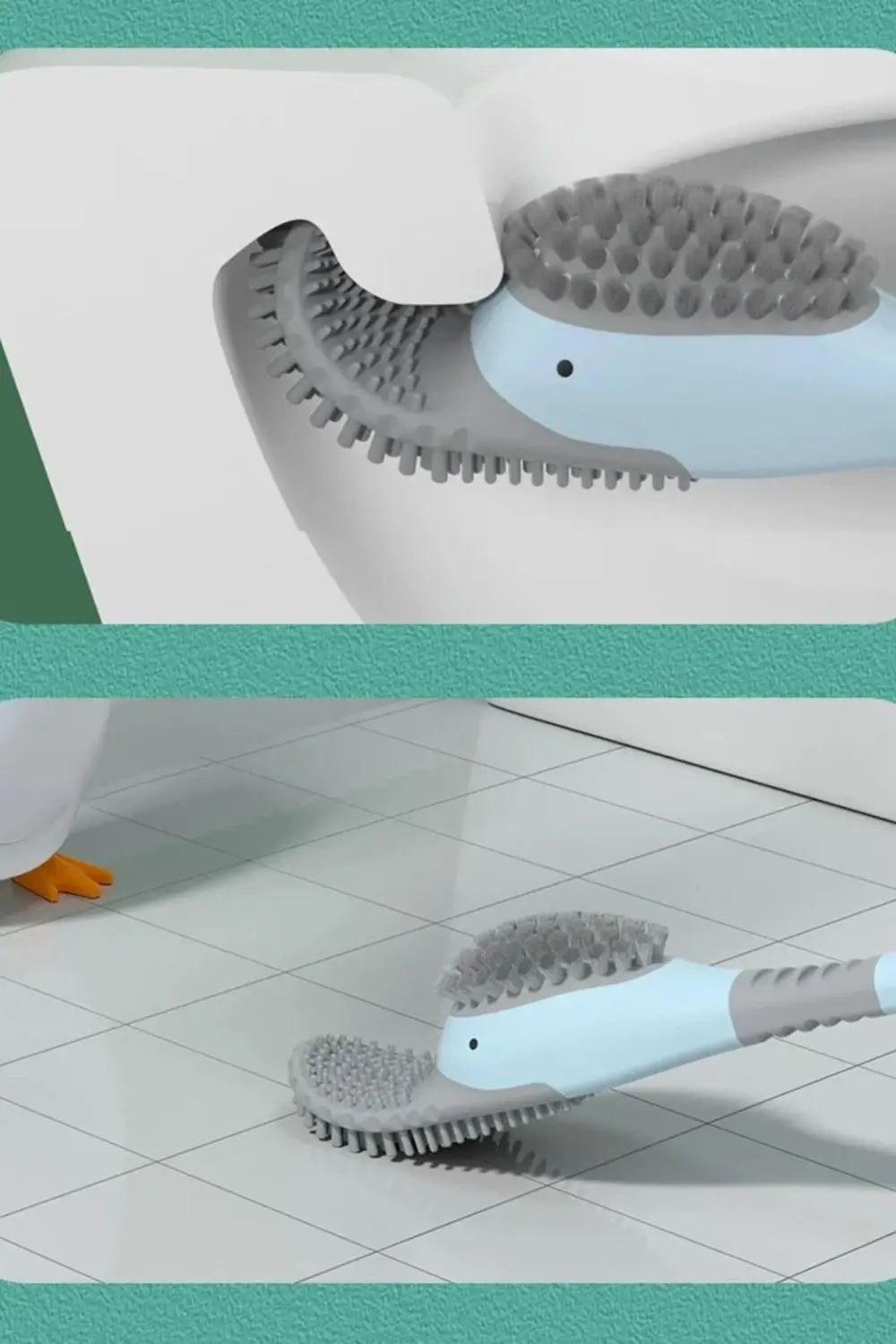 2'li  Plastik Slikon Tuvalet Temizleme Fırçası Wc Fırçası Klozet