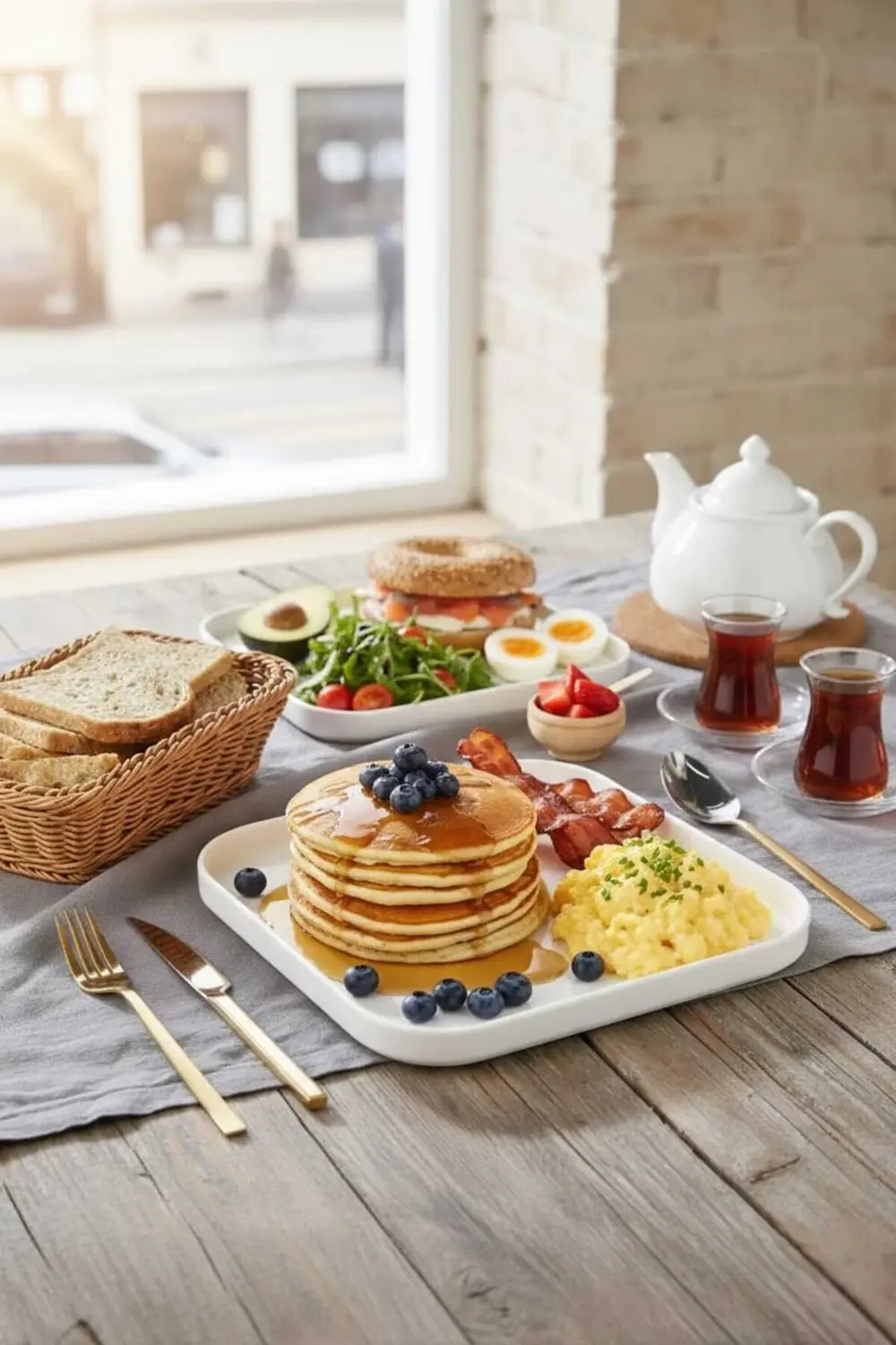 2’li Porselen Kare Servis ve Kahvaltı Tabağı Seti 25x25 cm – Şık