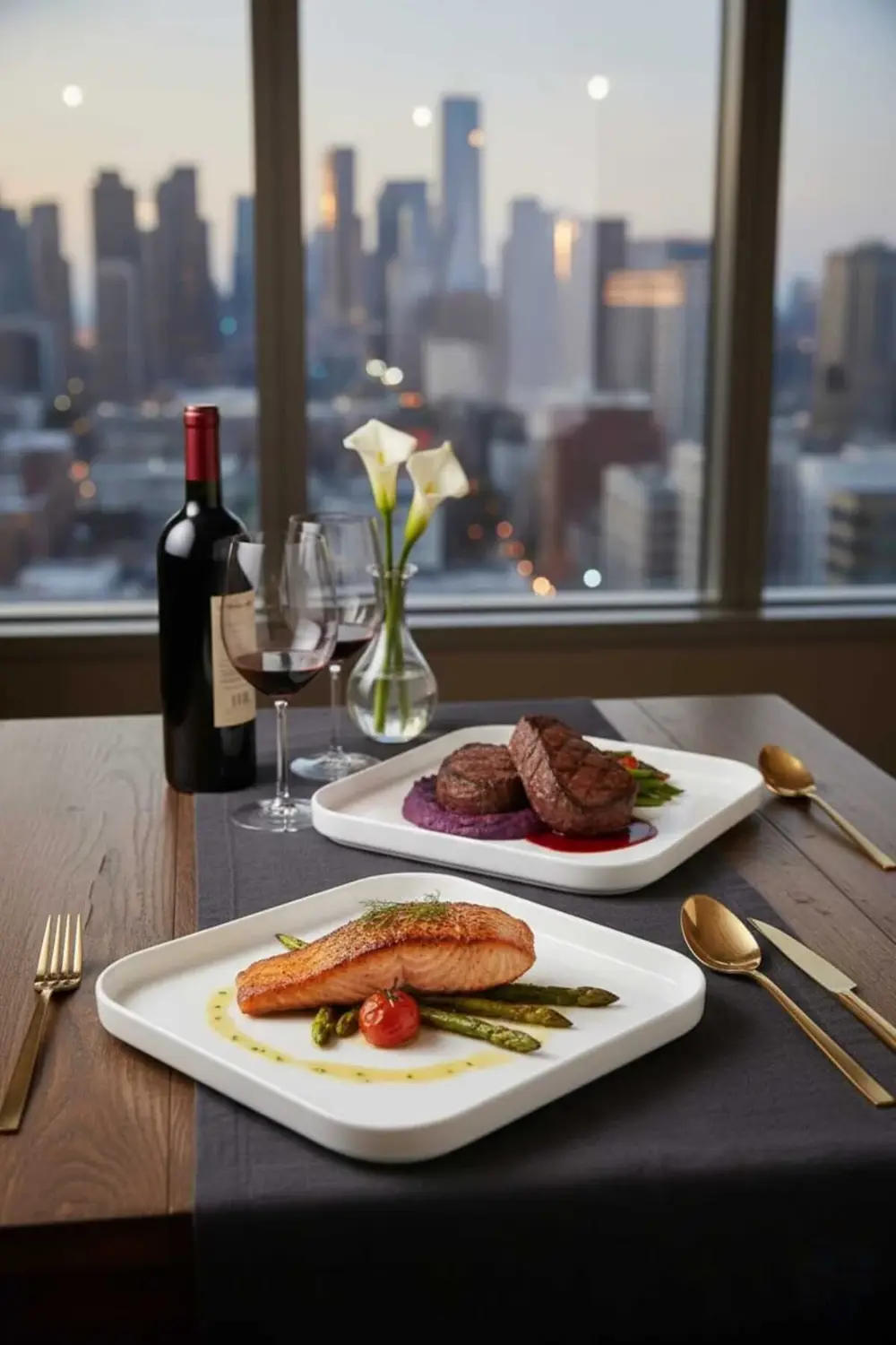 2’li Porselen Kare Servis ve Kahvaltı Tabağı Seti 25x25 cm – Şık