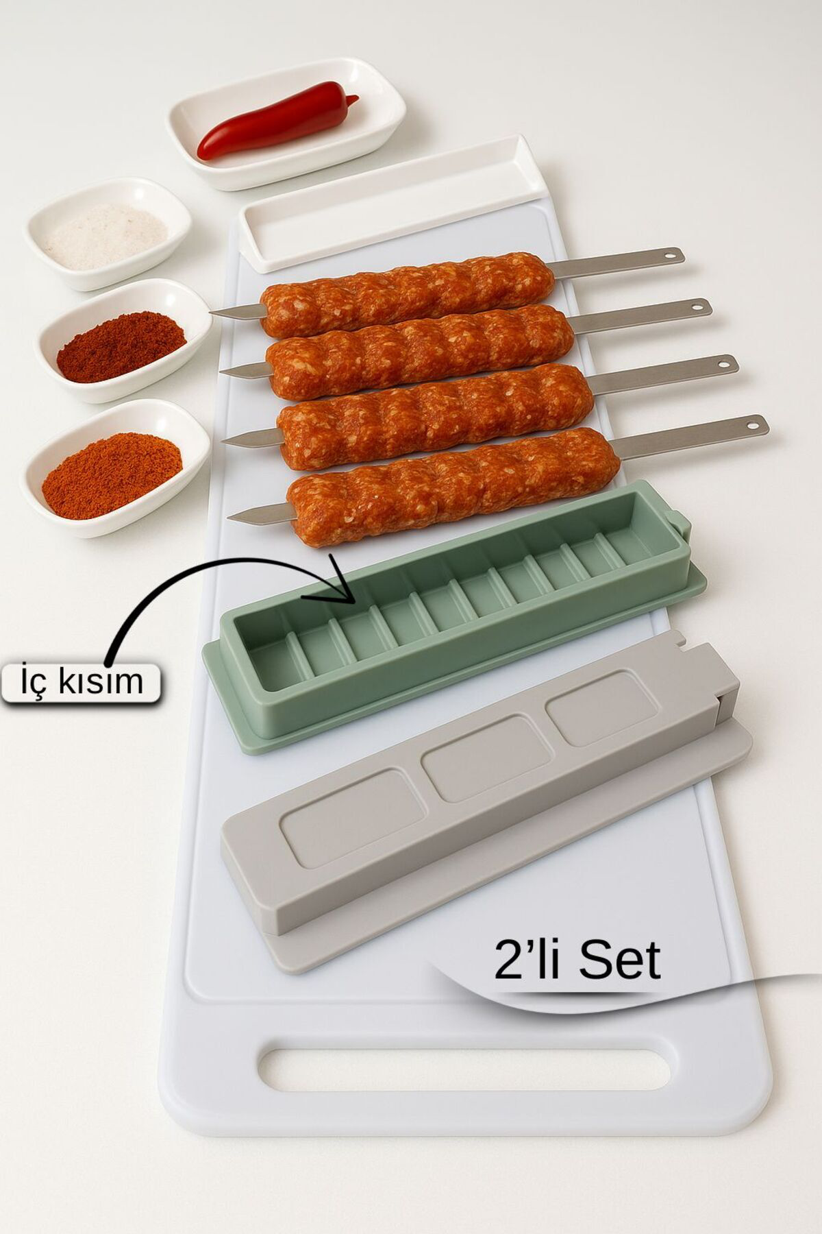 2'Lİ Pratik Kebap Şekillendirici – 32 cm Et Kalıp Aparatı